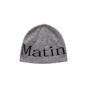 Matin Kim Logo Jacquard Short Beanie Grey