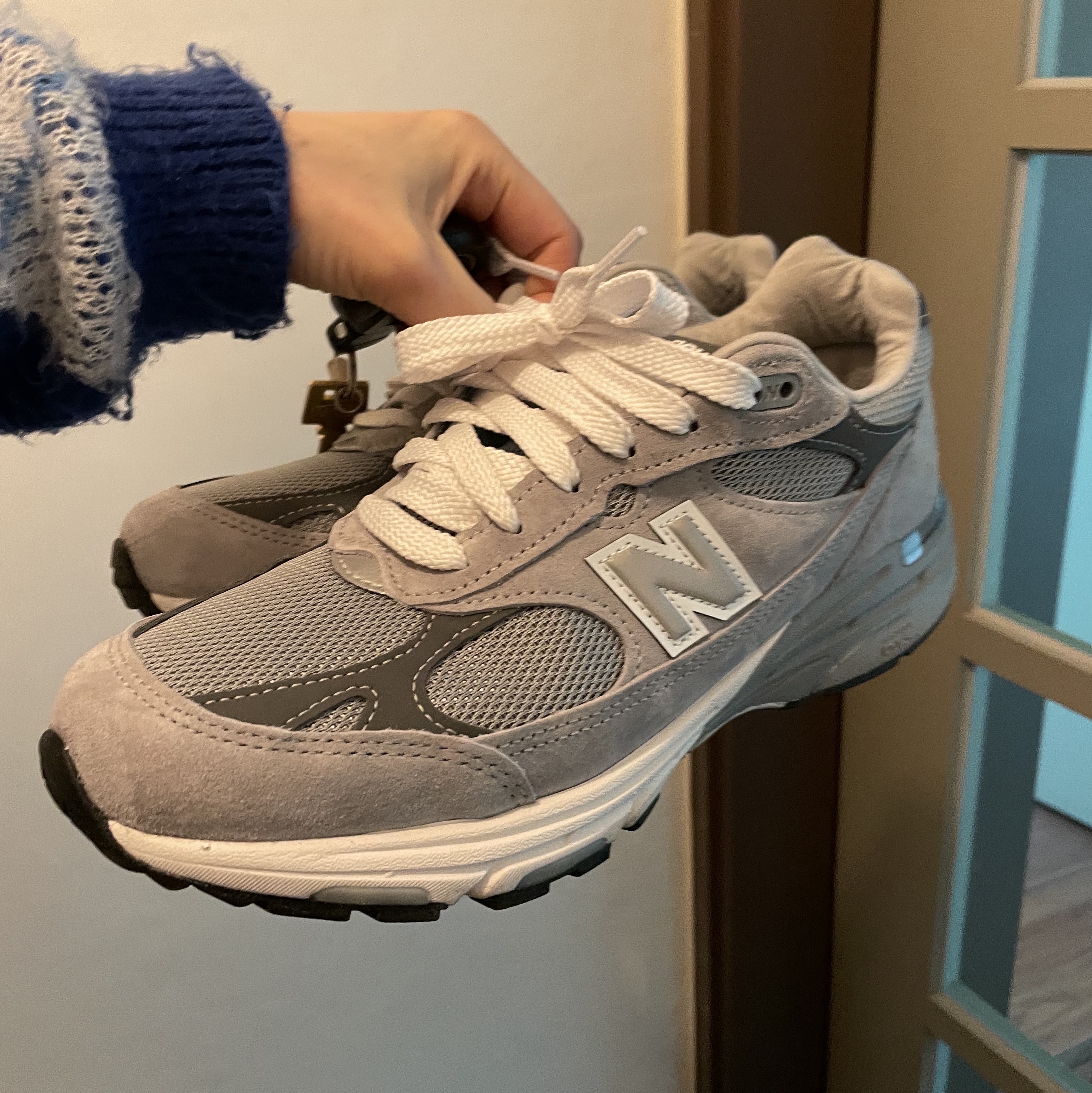 New Balance 993 Made in USA Grey - D Standard 착용 스타일 - 1