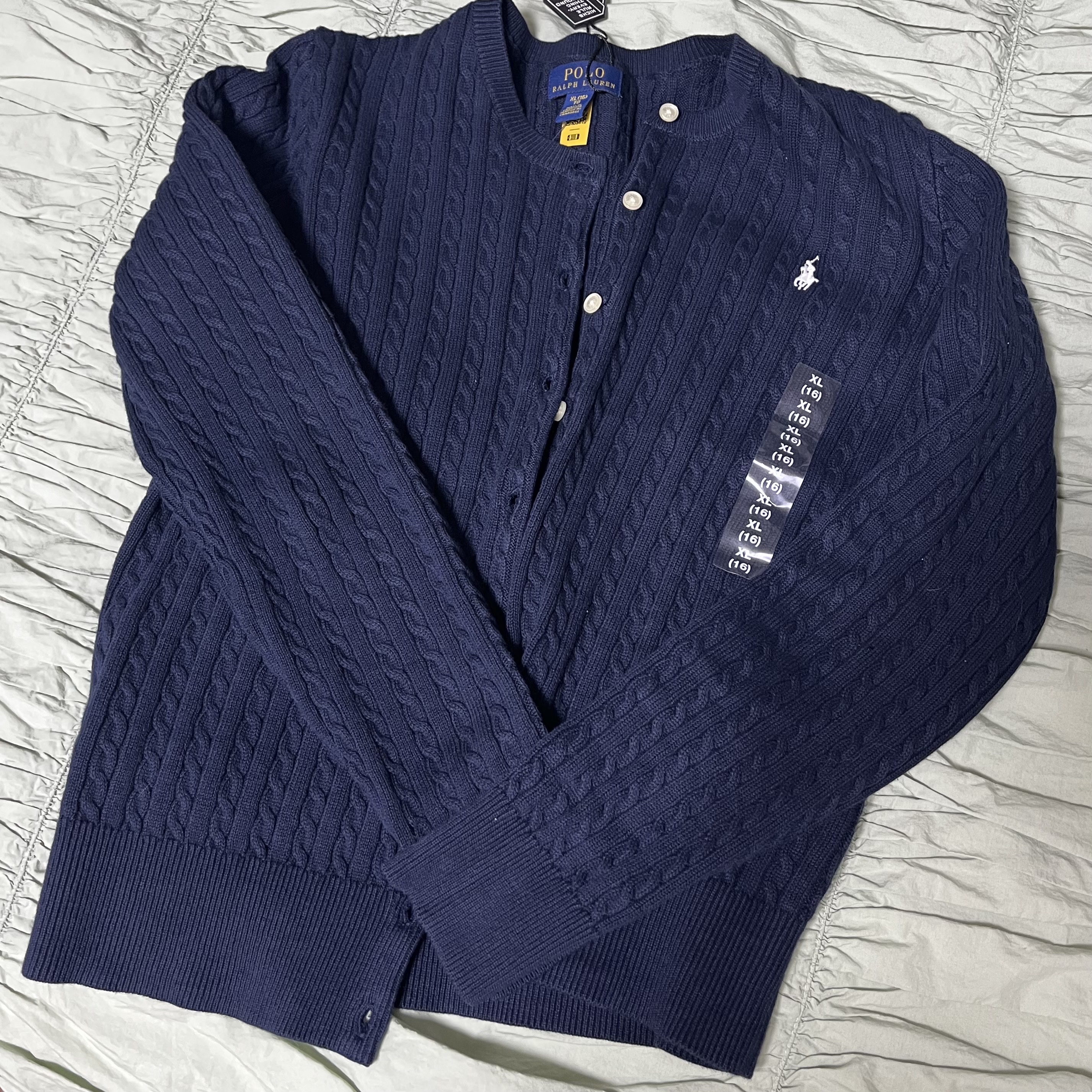[30% 적립] Polo Ralph Lauren Children Mini Cable Cotton Cardigan Hunter Navy 착용 스타일