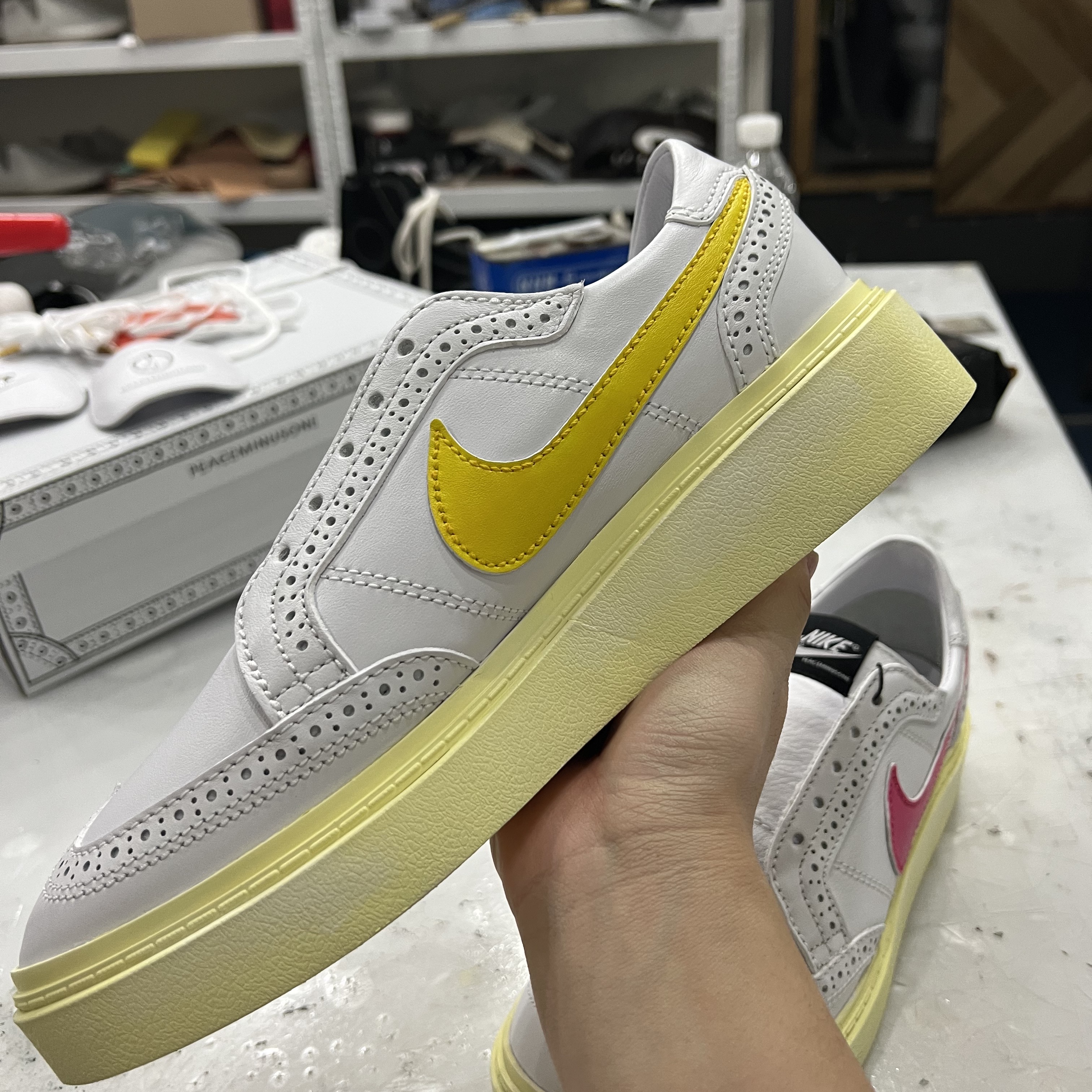 Nike x Peaceminusone Kwondo1 White 착용 스타일 - 3