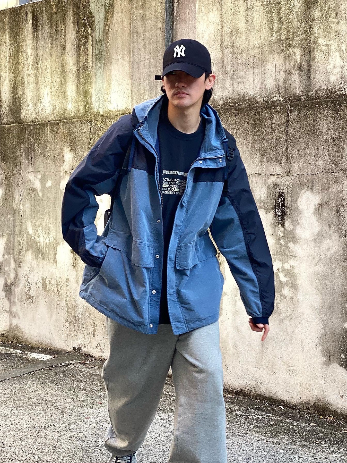 Jordan 1 Retro High OG CO.JP Midnight Navy, Nike x Stussy NRG ZR Fleece Pants Heather Grey - US/EU 착용 스타일 - 3