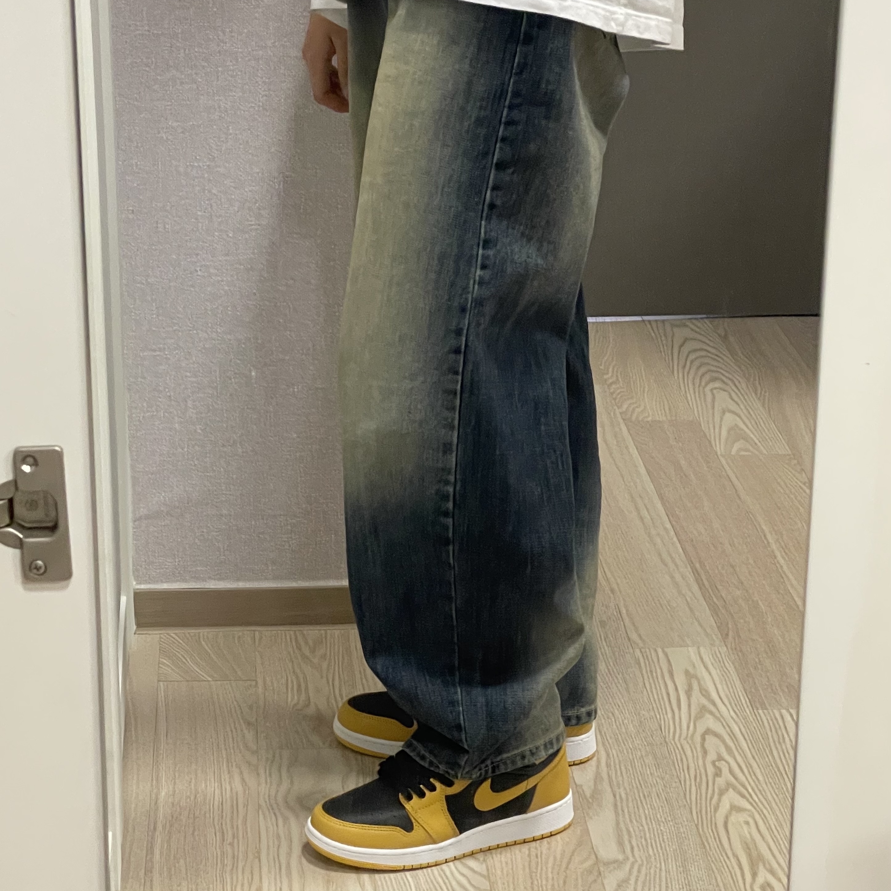 Jordan 1 Retro High OG Pollen, (GS) Jordan 1 Retro High OG Pollen 착용 스타일 - 2
