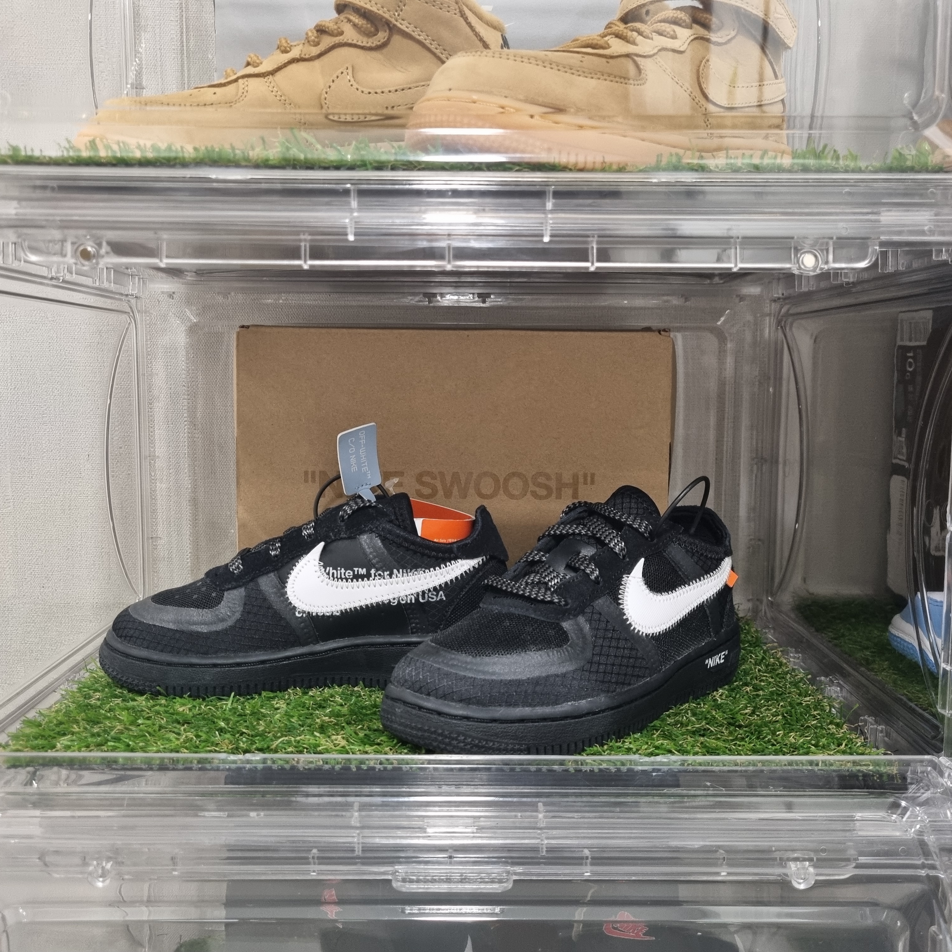 (TD) Nike x Off-White Air Force 1 Low Black White 착용 스타일 - 2