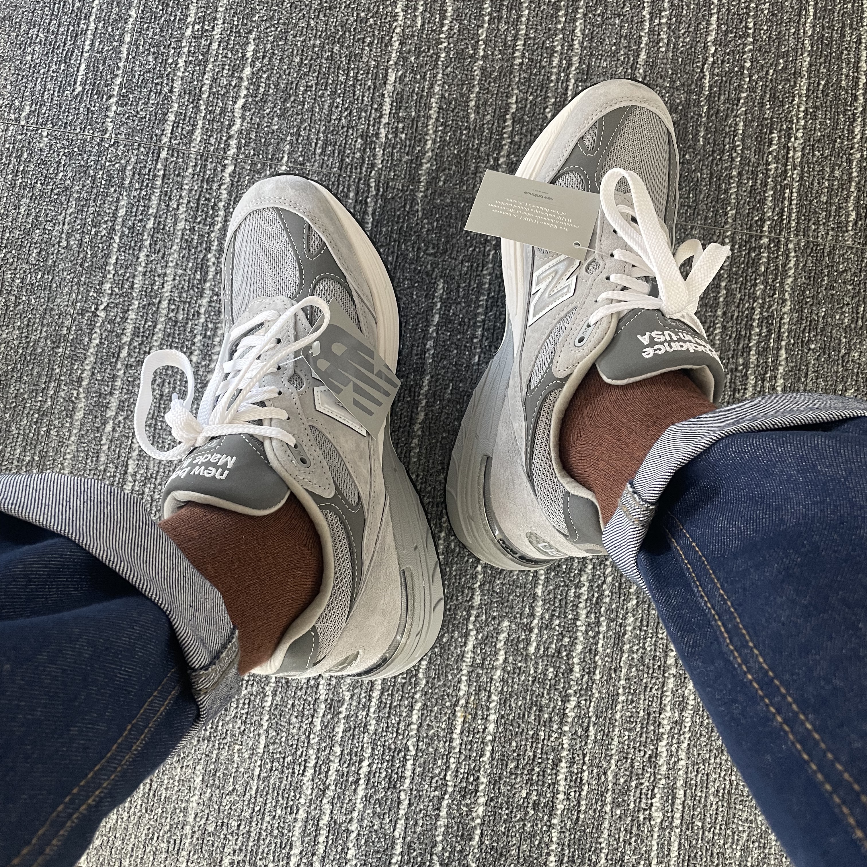 New Balance 993 Made in USA Grey - D Standard 착용 스타일 - 2
