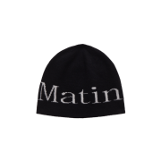 Matin Kim Logo Jacquard Short Beanie Black