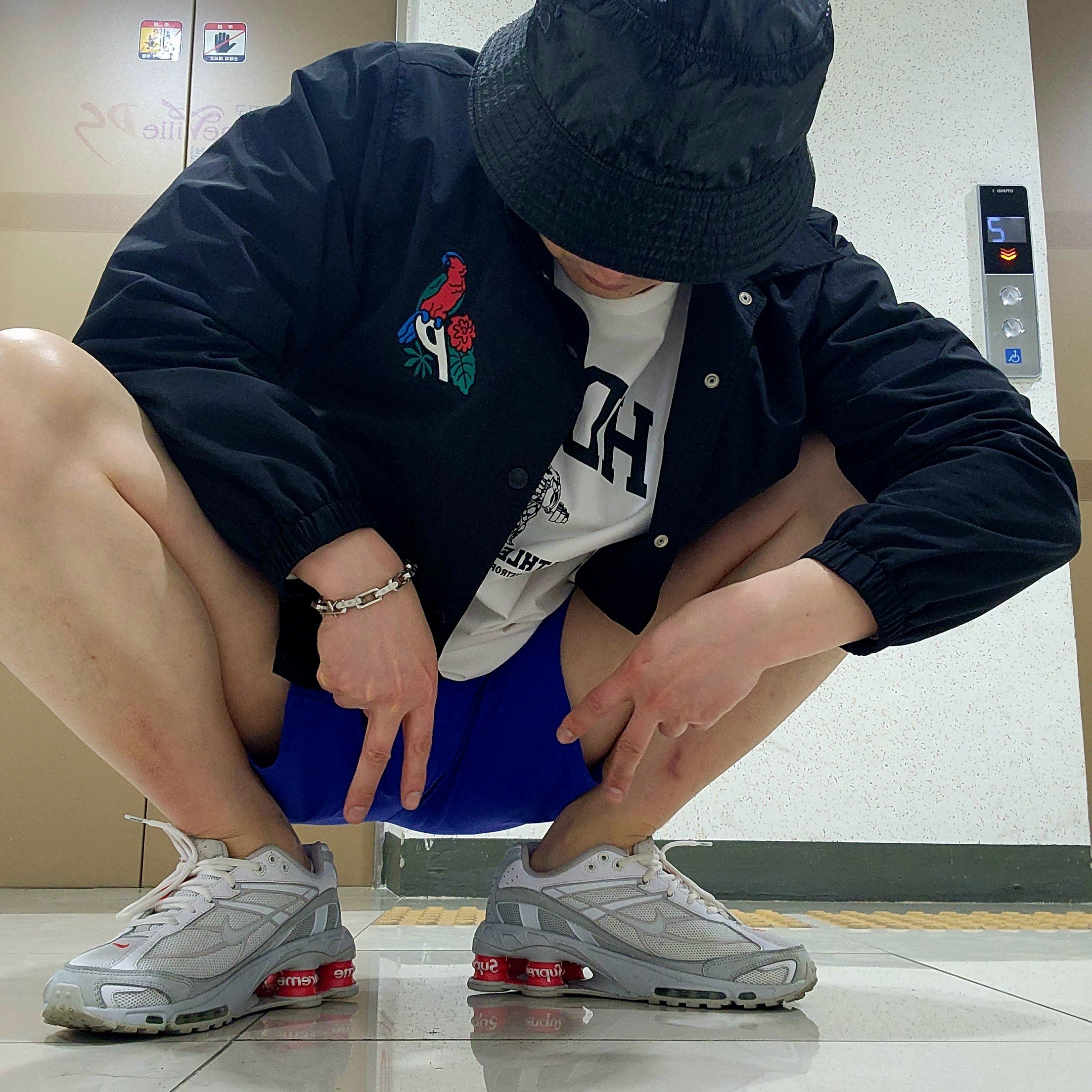 Palace Parrot Palace-3 Coach Jacket Navy - 20FW, Nike x Supreme Shox Ride 2 SP White 착용 스타일 - 2