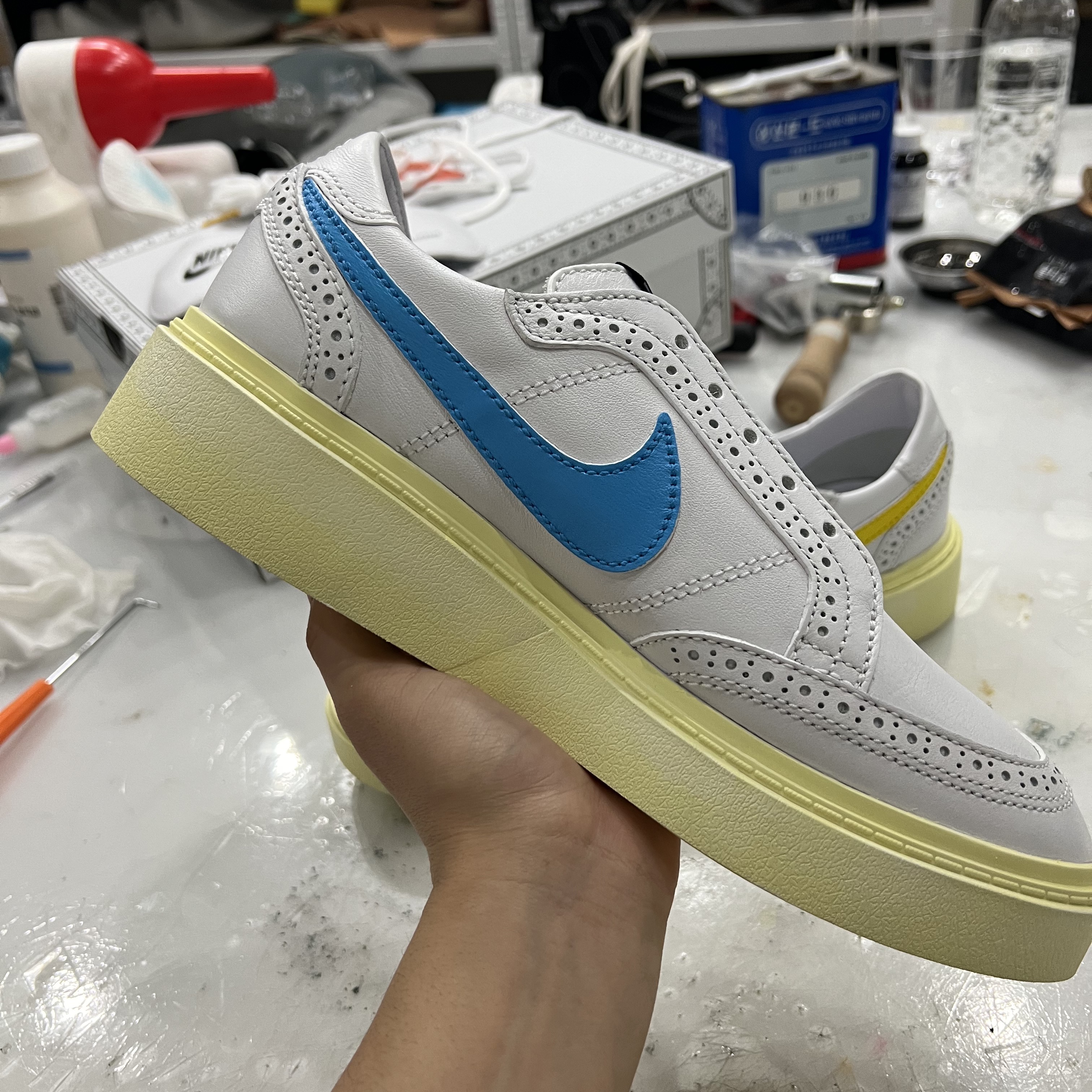 Nike x Peaceminusone Kwondo1 White 착용 스타일 - 4