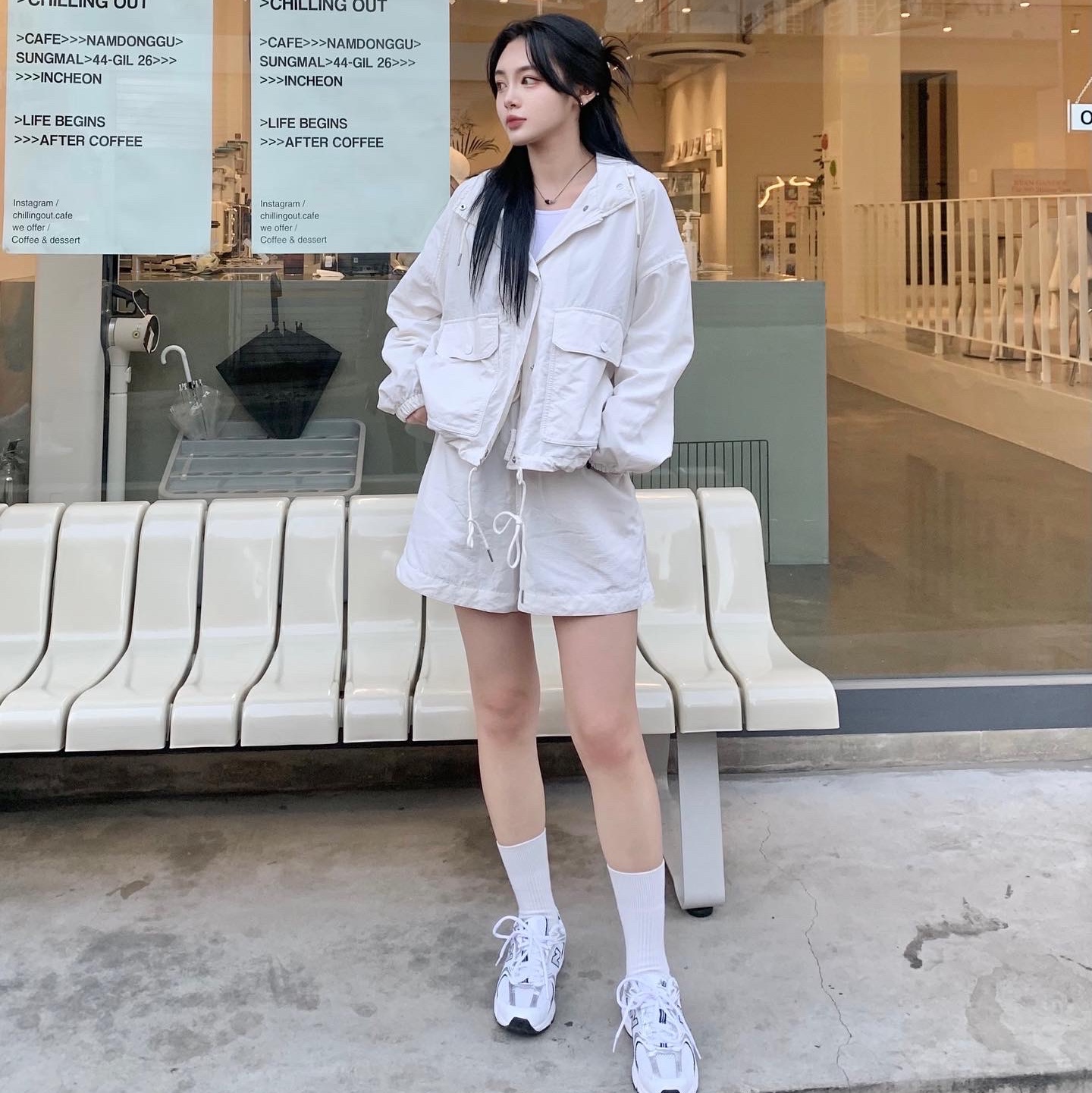New Balance 530 White 착용 스타일 - 2
