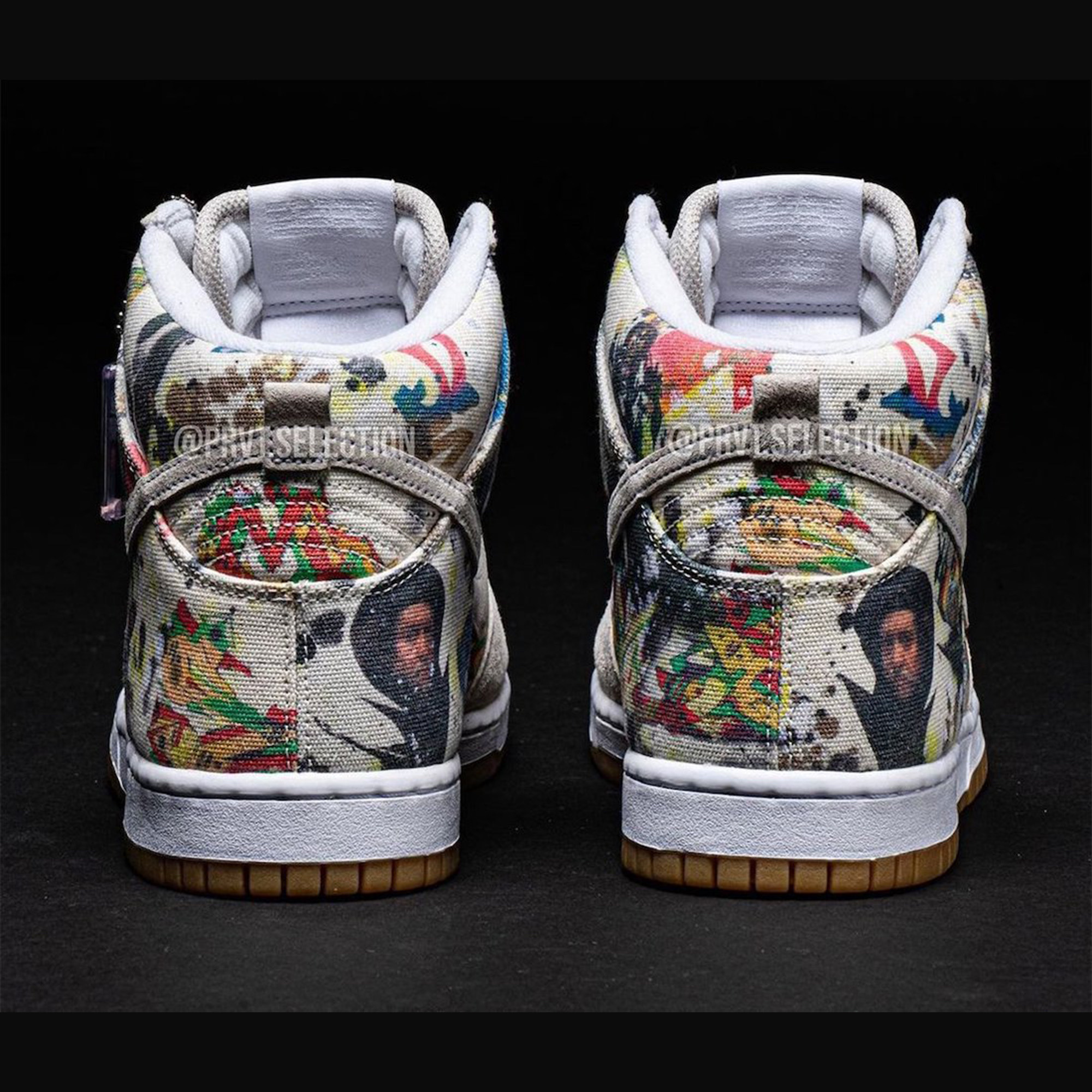 Nike x Supreme SB Dunk High OG QS By Any Means Black White, Nike x Supreme SB Dunk High OG QS By Any Means Varsity Maize Pine Green 착용 스타일 - 5