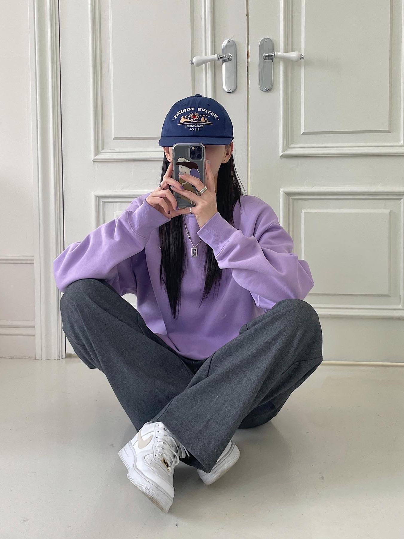 Enor Native Forest Ball Cap Blue, (W) Nike Air Force 1 '07 Next Nature Light Orewood Brown 착용 스타일 - 1