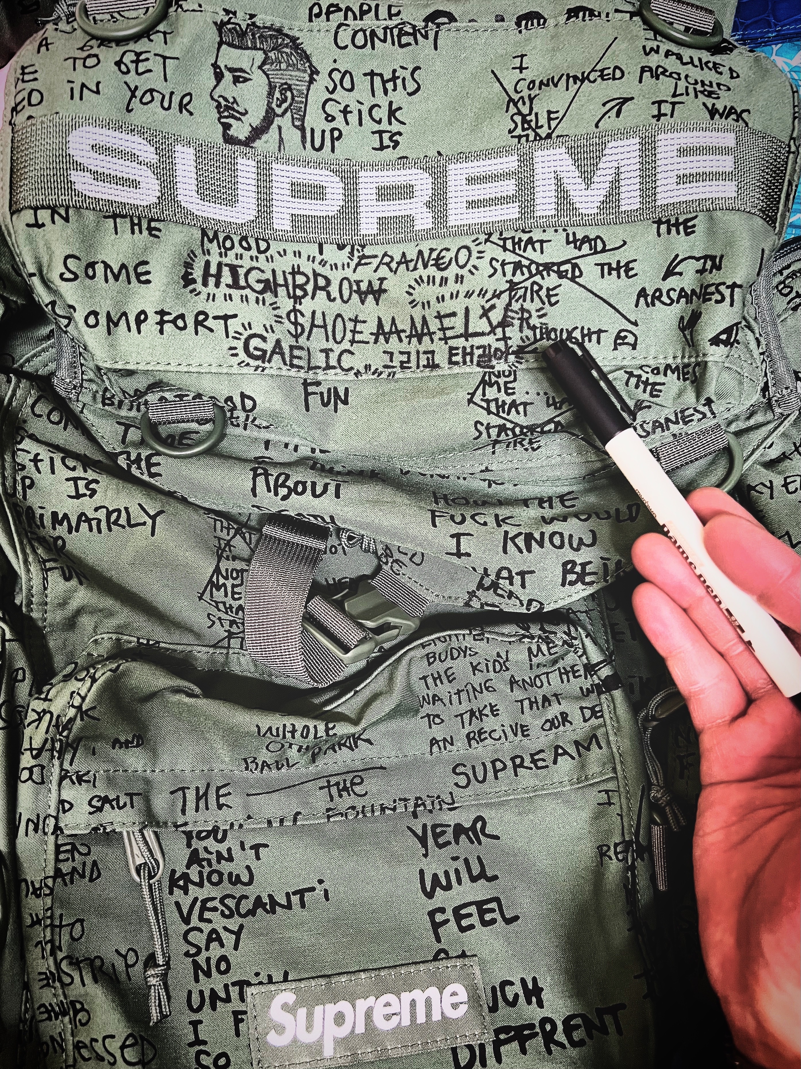 Supreme Field Backpack Olive Gonz - 23SS 착용 스타일 - 1