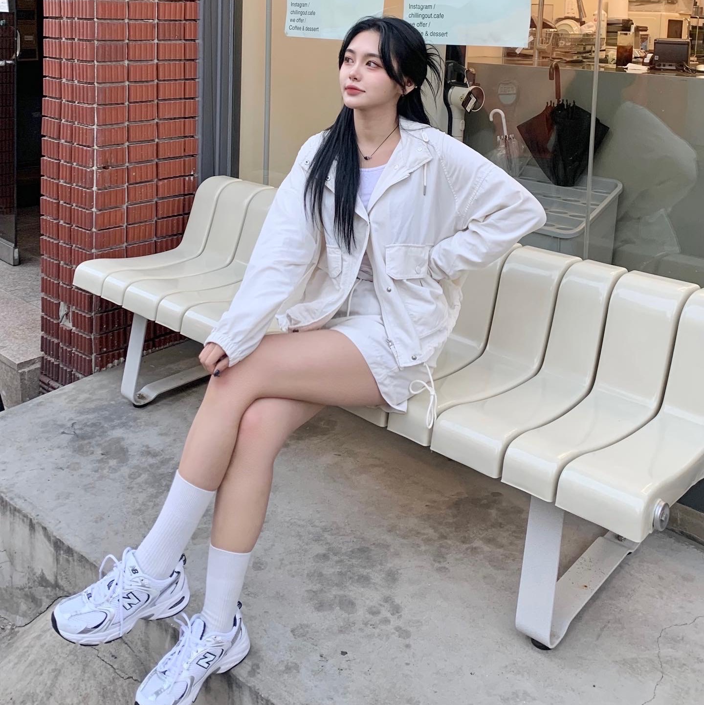 New Balance 530 White 착용 스타일 - 3