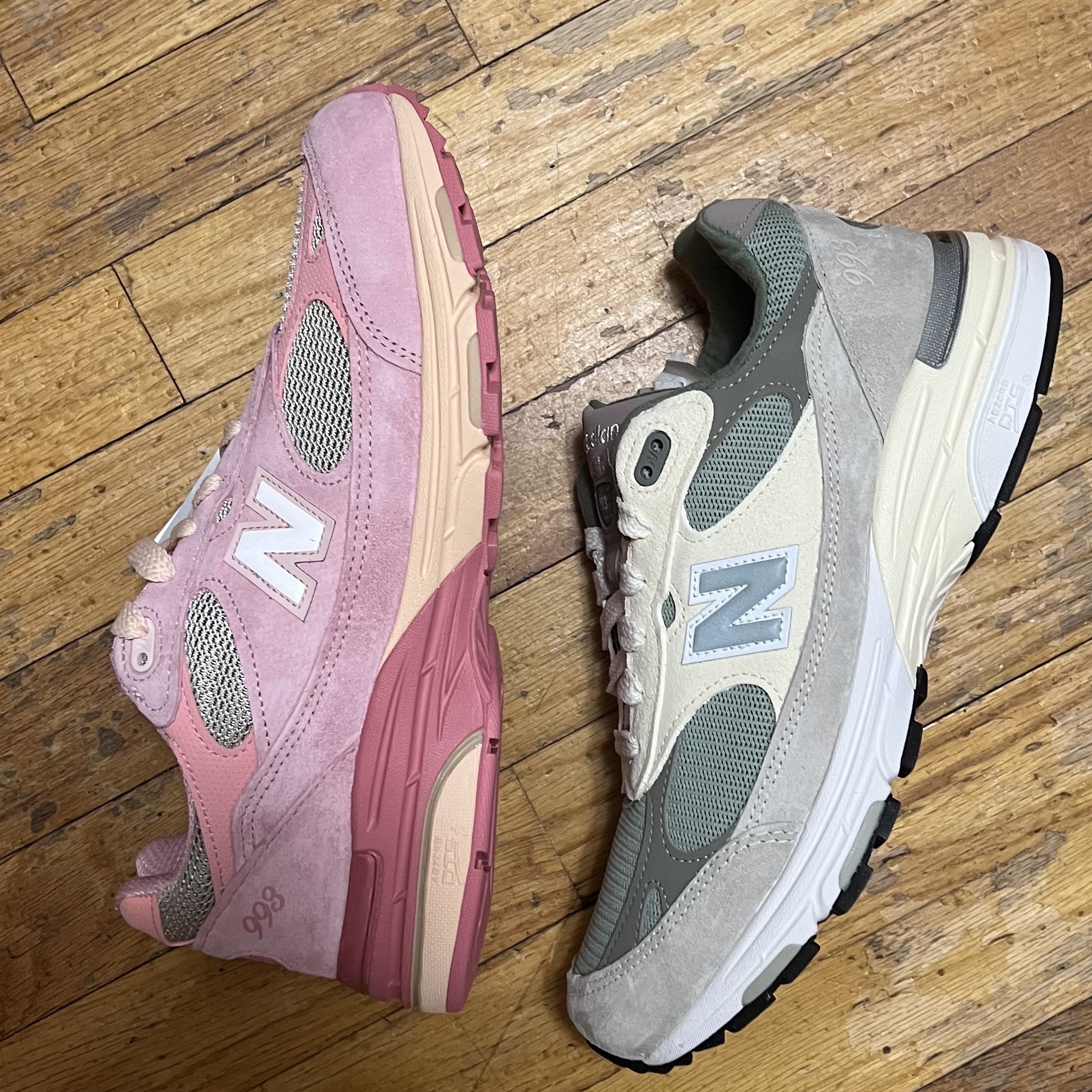 New Balance x Kith 993 Made in USA Peyote, New Balance x Joe Freshgoods 993 Made in USA Powder Pink 착용 스타일