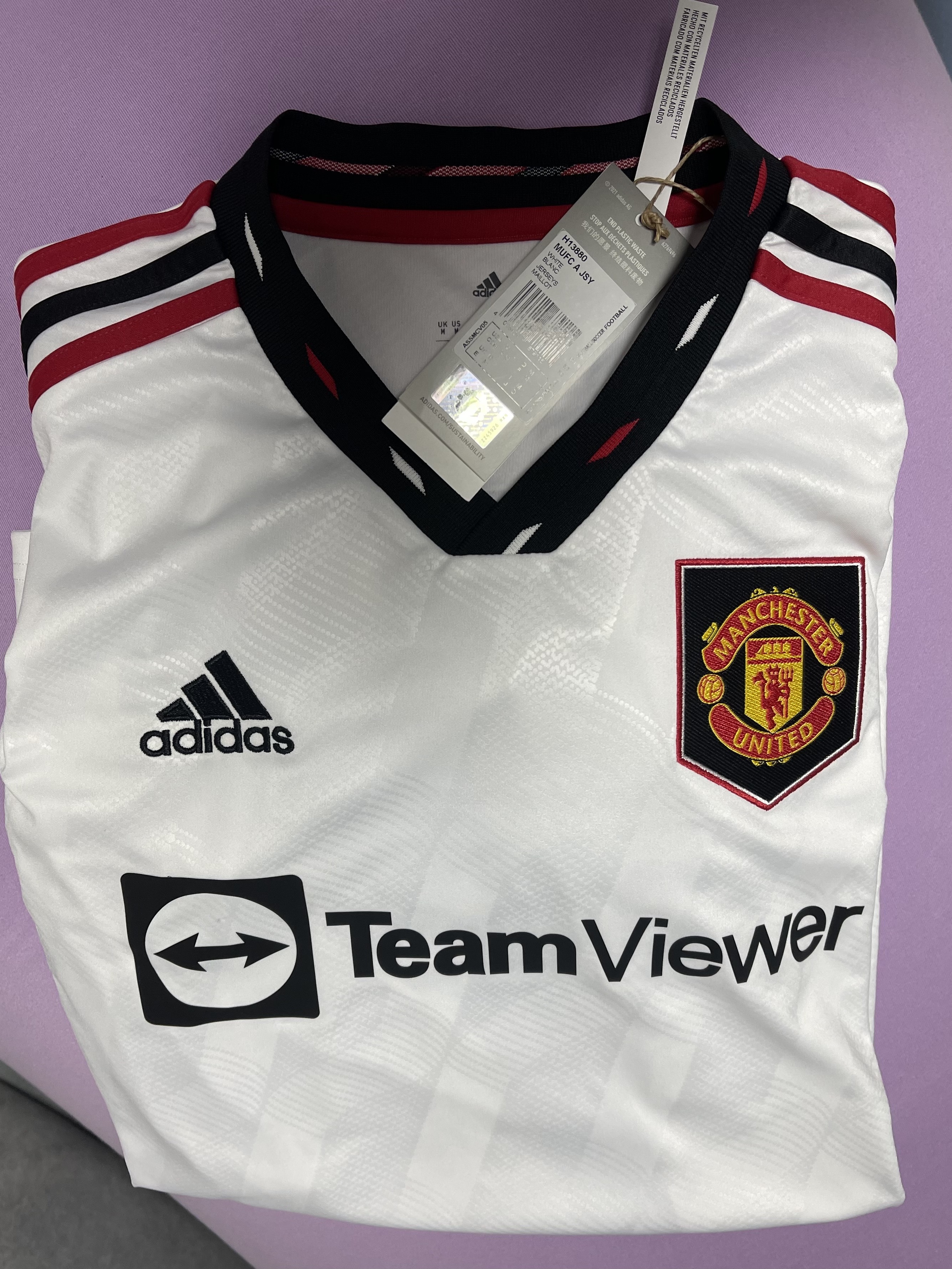 Adidas Manchester United 2022/23 Away Jersey White - KR Sizing (Non Marking Ver.) 착용 스타일 - 1