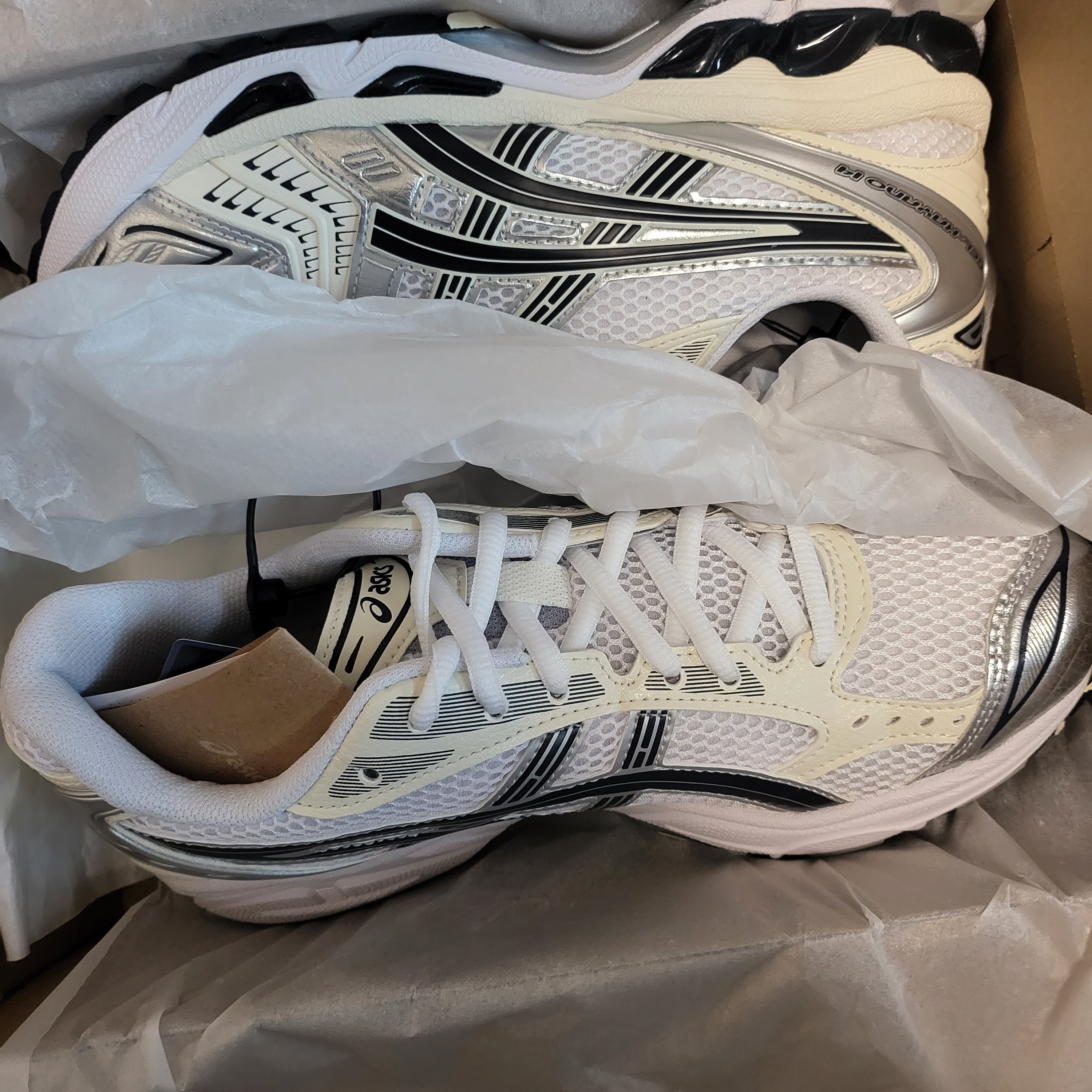 (W) Asics Gel-Kayano 14 White Midnight 착용 스타일 - 1
