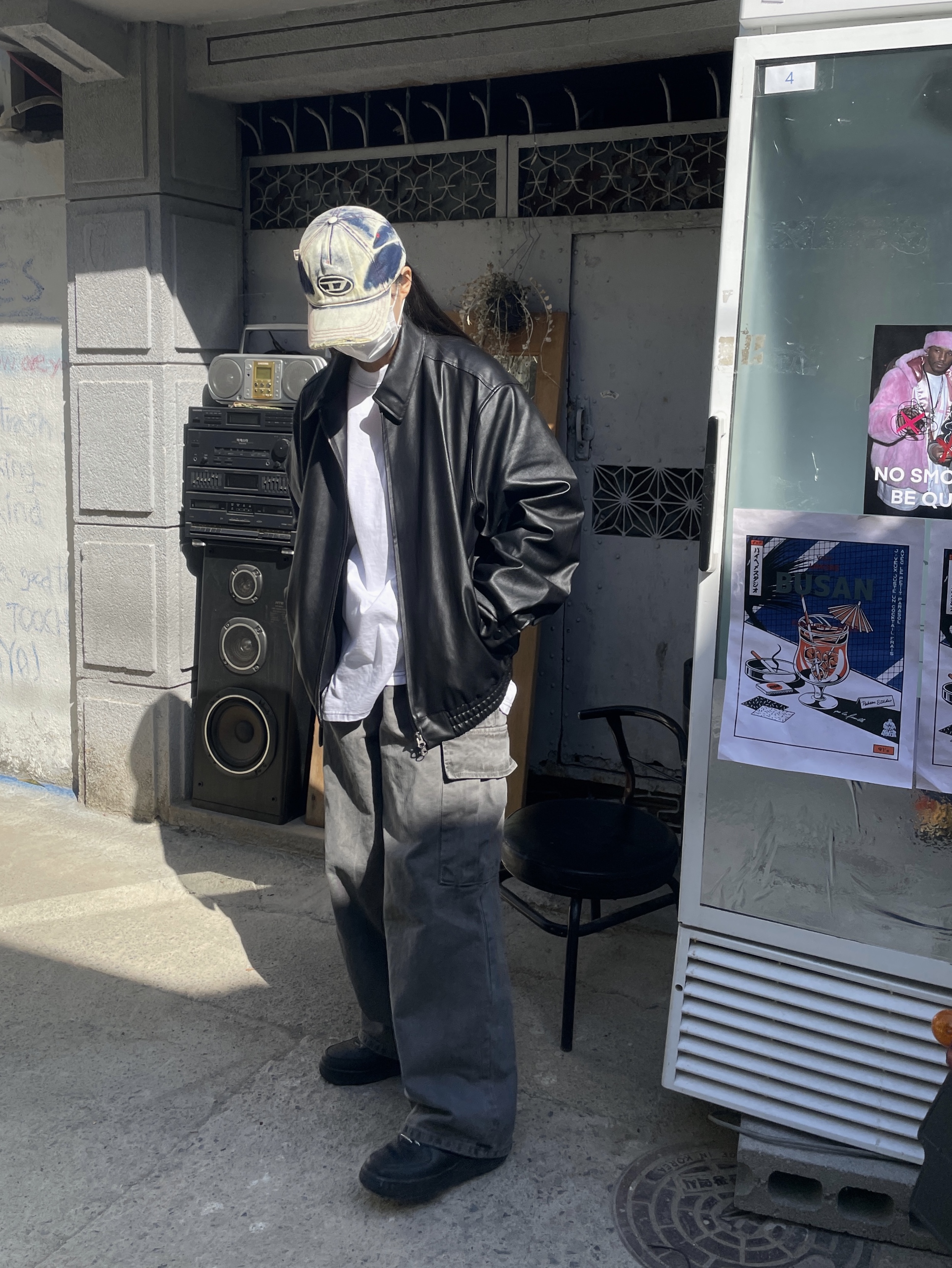 Diesel C-Seymon Treated Denim Baseball Cap Blue White, Nike x Supreme Air Force 1 Low Black 착용 스타일 - 1