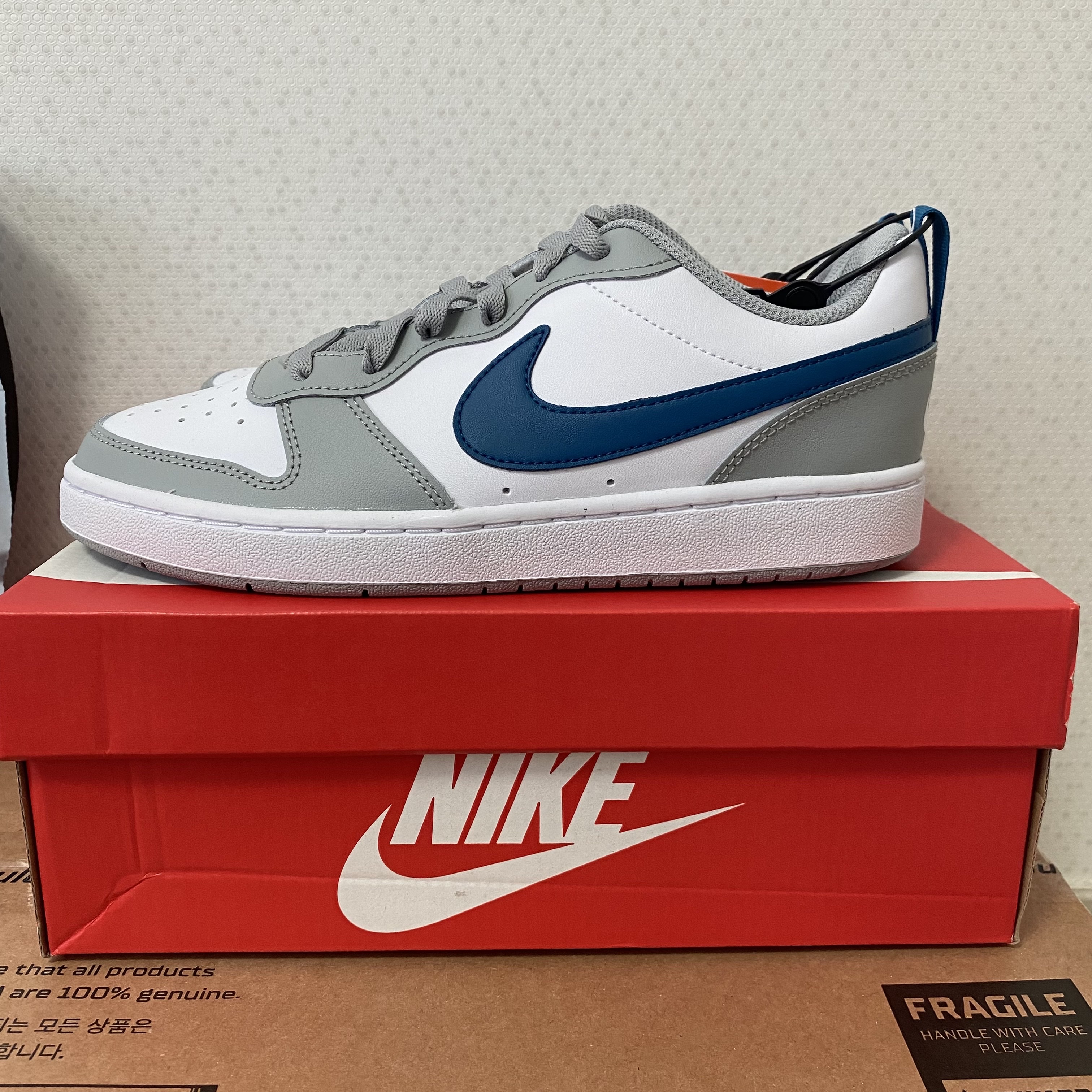 (GS) Nike Court Borough Low 2 Light Smoke Grey 착용 스타일