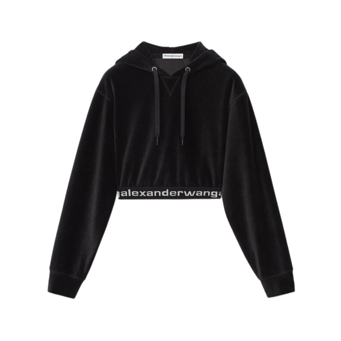 (W) Alexander Wang Long Sleeve Hoodie in Stretch Corduroy Black 상세 이미지 1