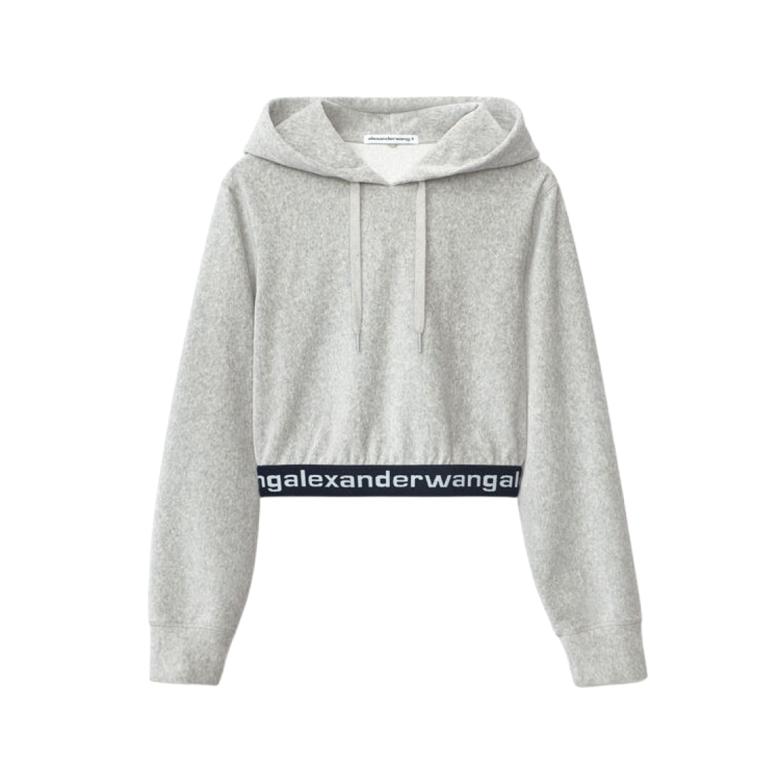 (W) Alexander Wang Long Sleeve Hoodie in Stretch Corduroy Grey 상세 이미지 1