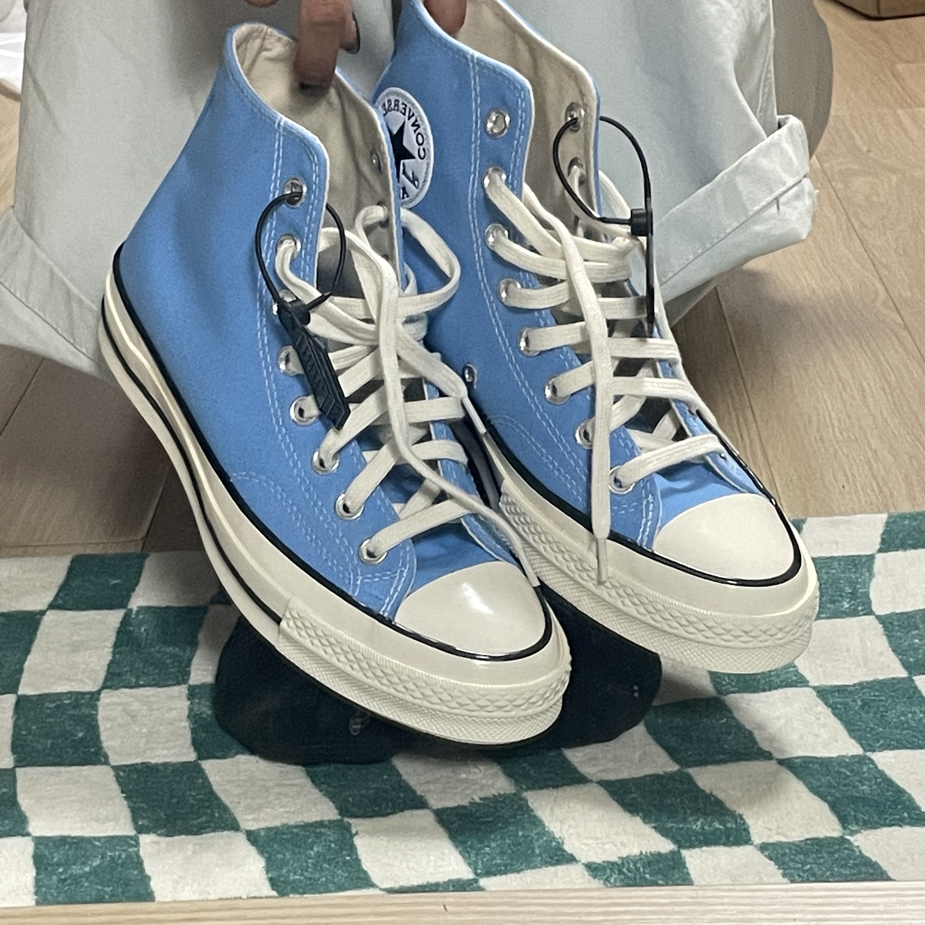 Converse Chuck 70 High Vintage Canvas University Blue 착용 스타일