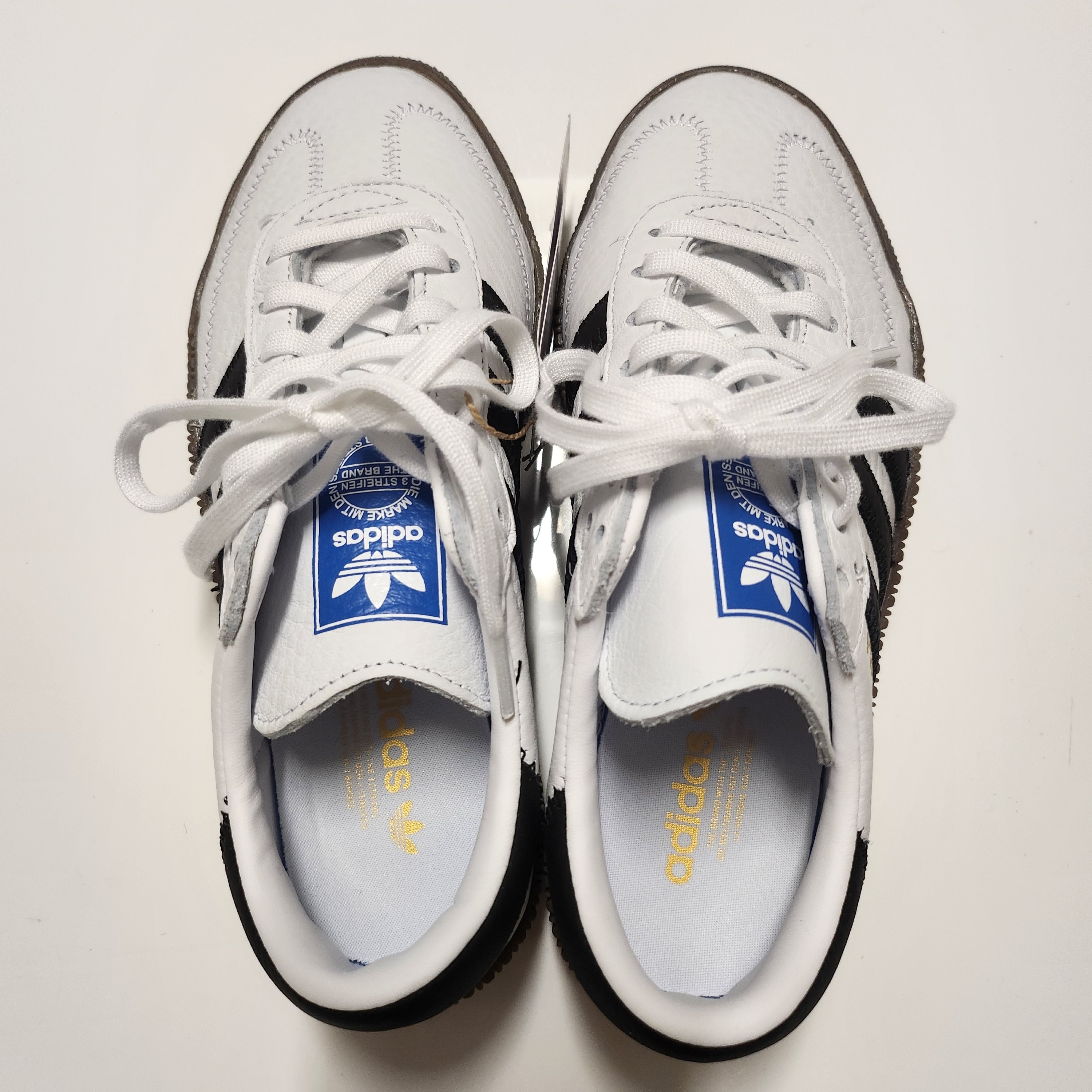 (W) Adidas Sambarose White Black Gum 착용 스타일 - 2