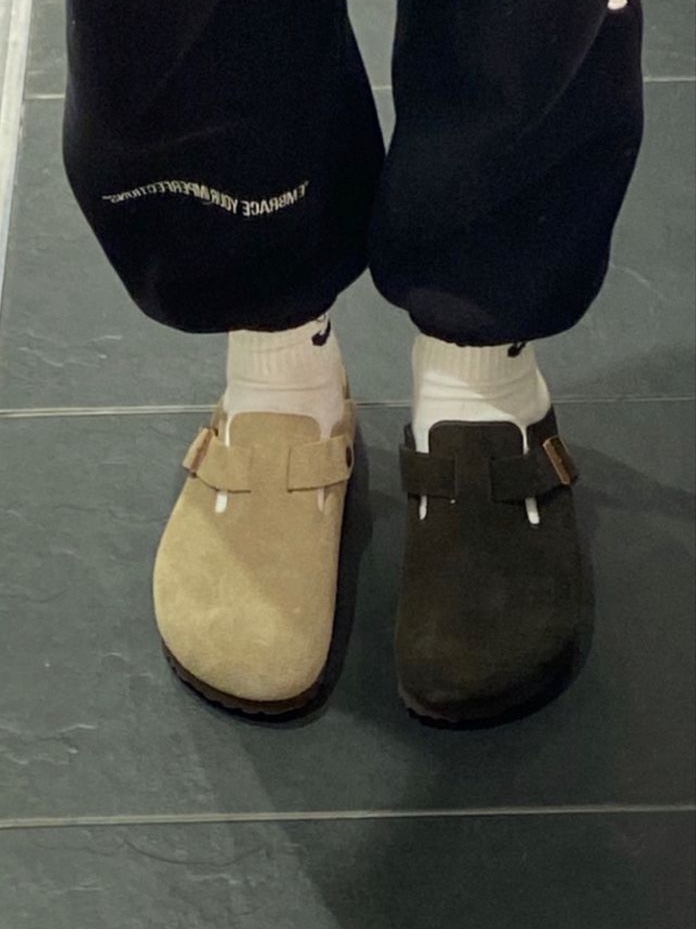 Birkenstock Boston Soft Footbed Taupe - Regular, Birkenstock Boston Soft Footbed Taupe - Narrow 착용 스타일 - 4