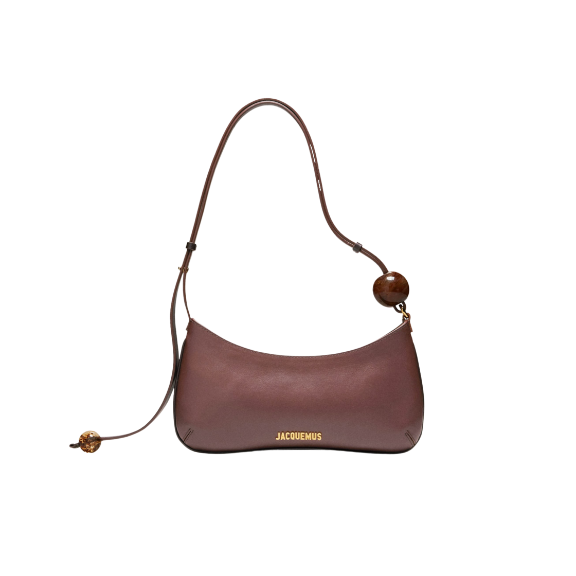 Jacquemus Le Bisou Perle Beaded Shoulder Bag Medium Brown 상세 이미지 1