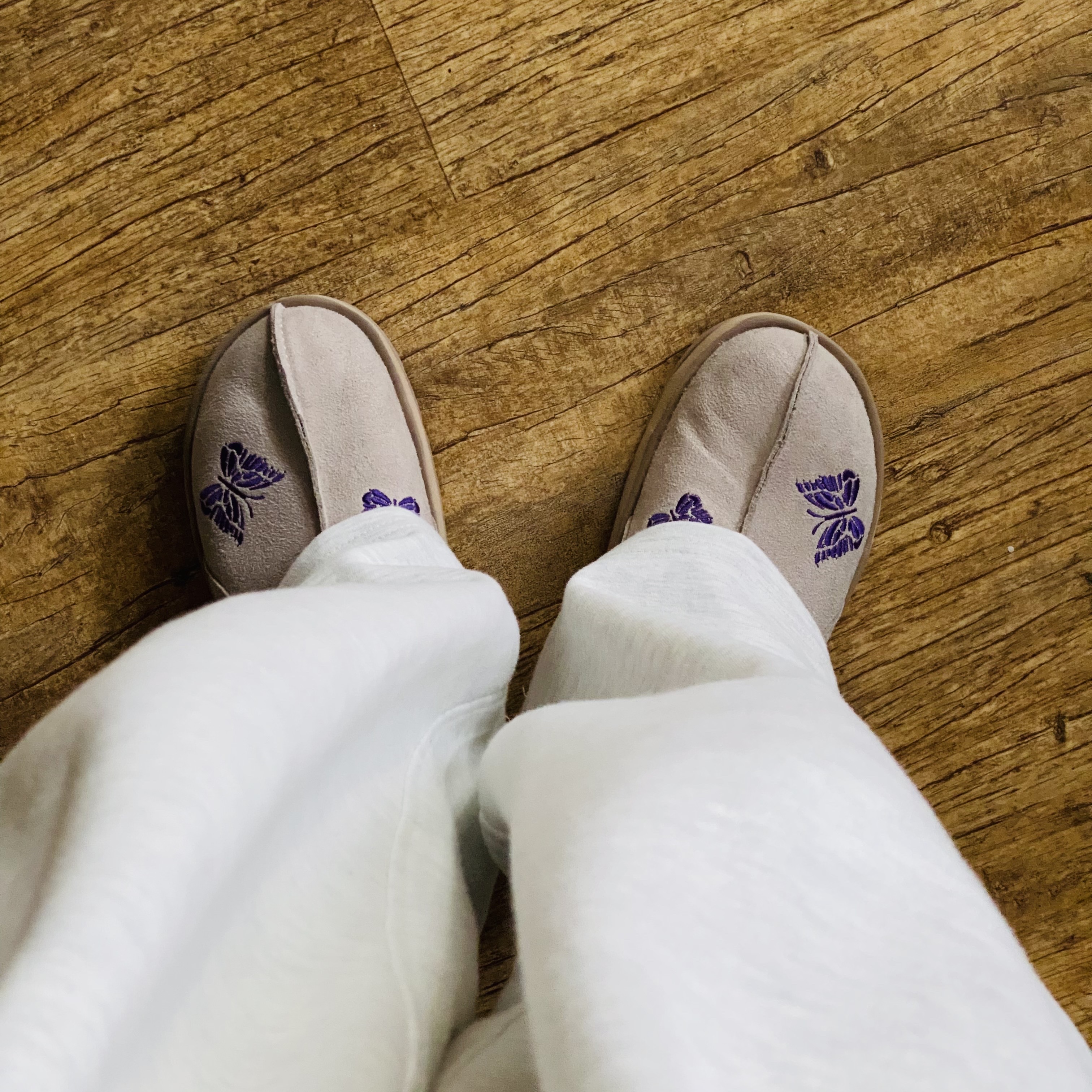 Reebok x Needles Beatnik Moc Modern Beige Extreme Purple 착용 스타일