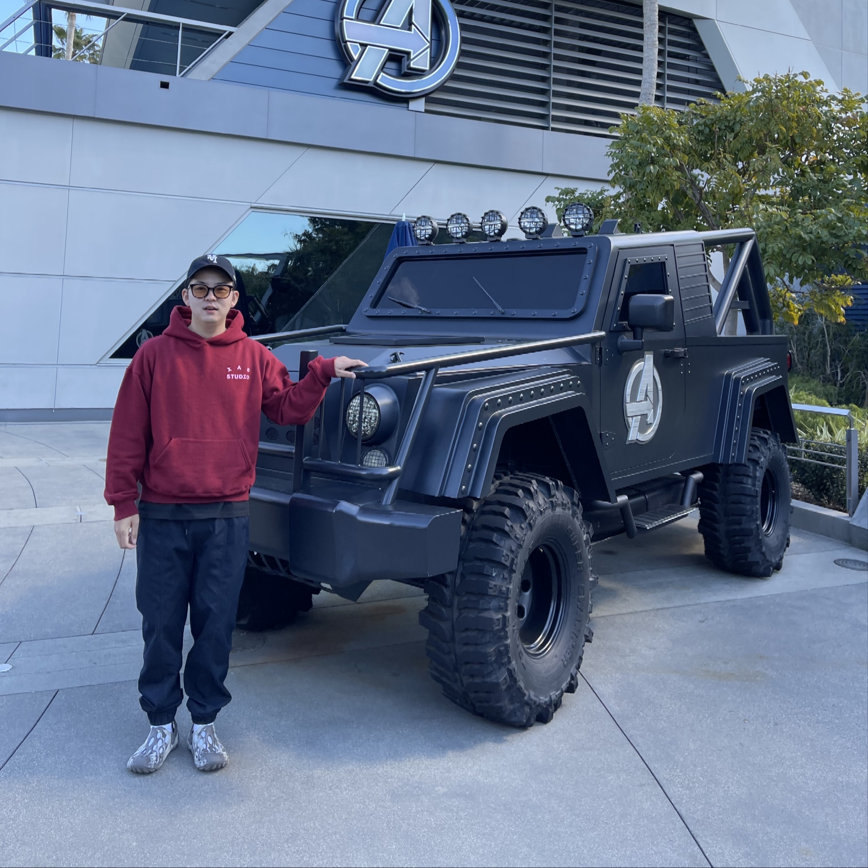 Merrell Hydro Moc Boulder, IAB Studio Hoodie Raspberry 착용 스타일