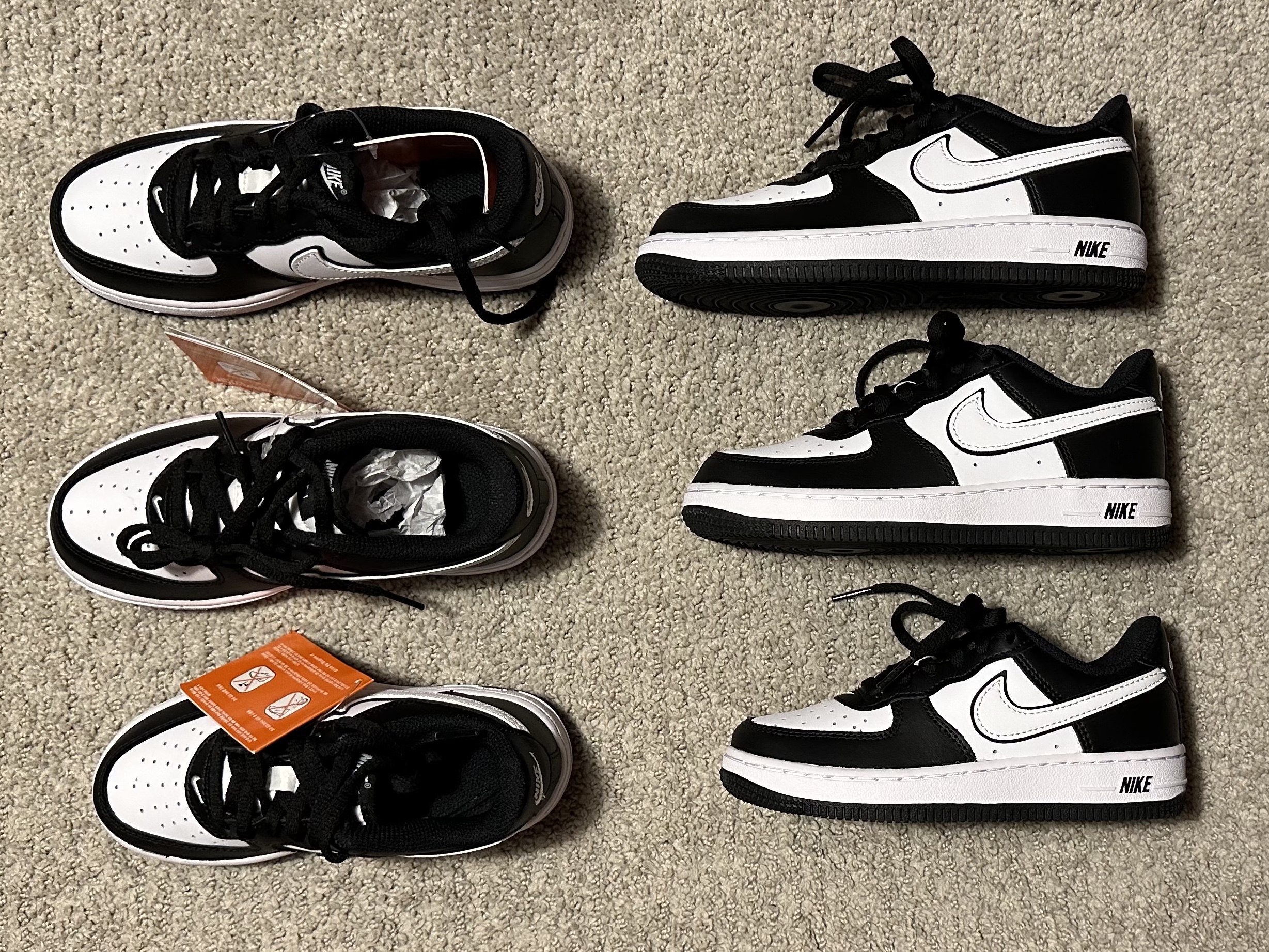 Nike Air Force 1 '07 Black White, (GS) Nike Air Force 1 LV8 2 Black White 착용 스타일 - 2