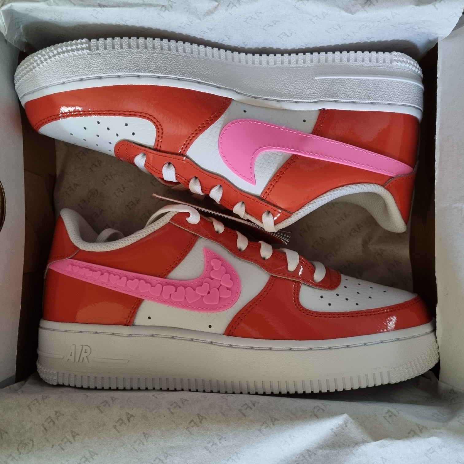 (GS) Nike Air Force 1 Low '07 LV8 Picante Red Pink Spell 착용 스타일