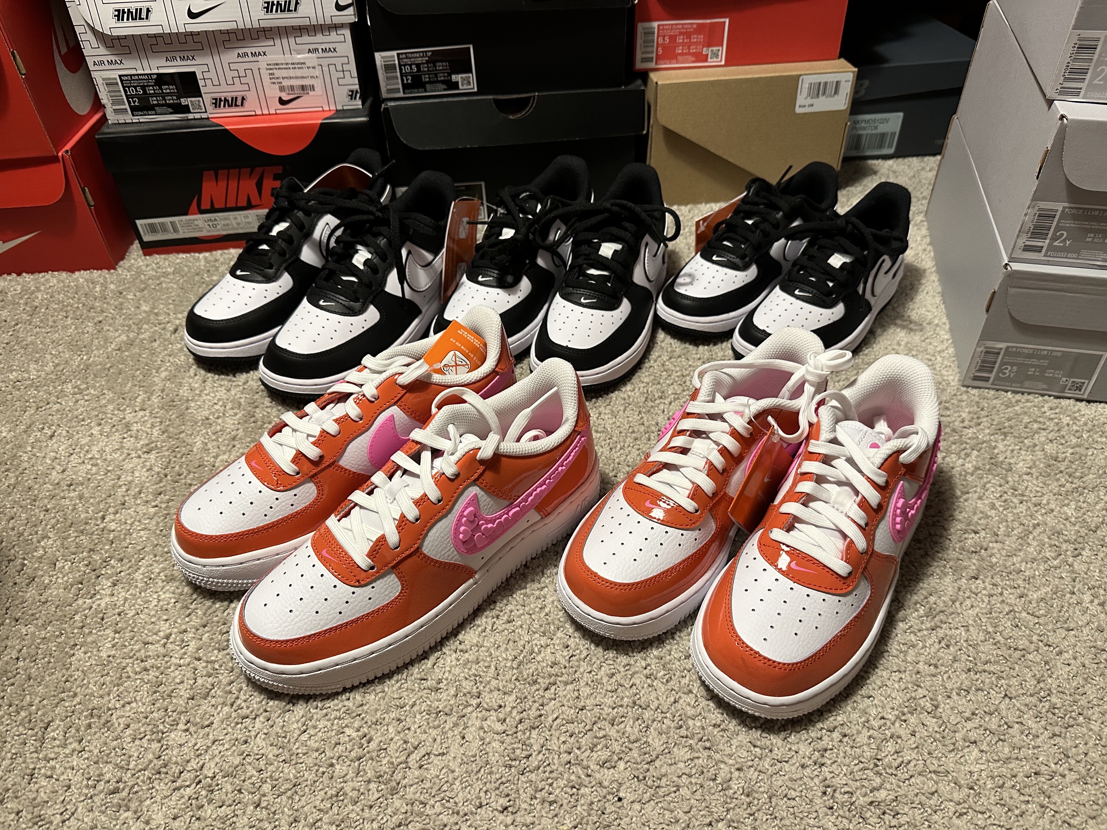 Nike Air Force 1 '07 Black White, (GS) Nike Air Force 1 LV8 2 Black White 착용 스타일 - 3
