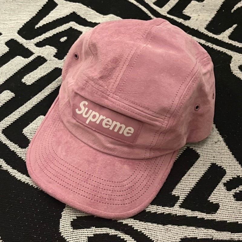 Supreme Suede Camp Cap Pink - 23SS 착용 스타일