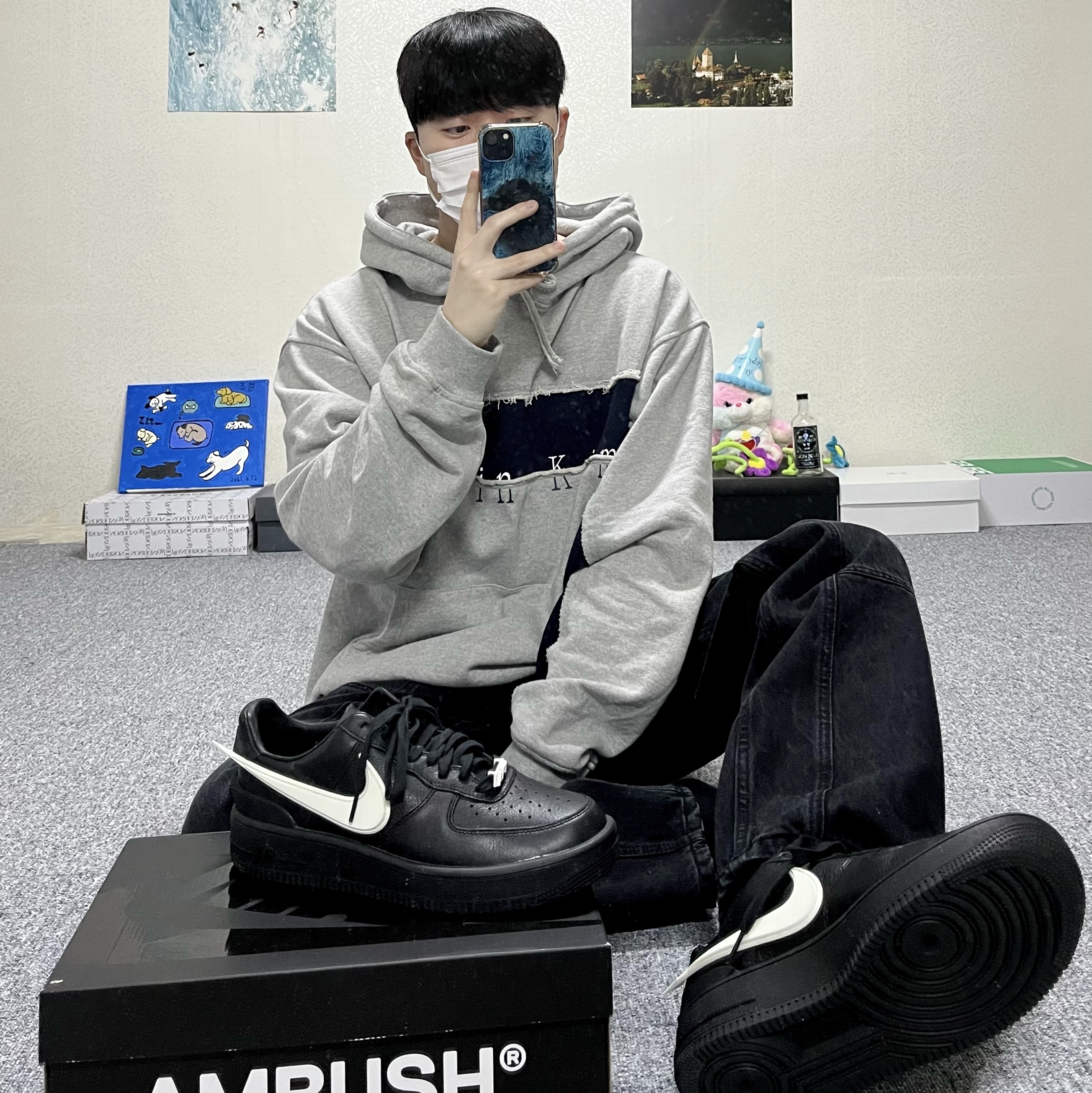 Nike x Ambush Air Force 1 Low SP Black 착용 스타일
