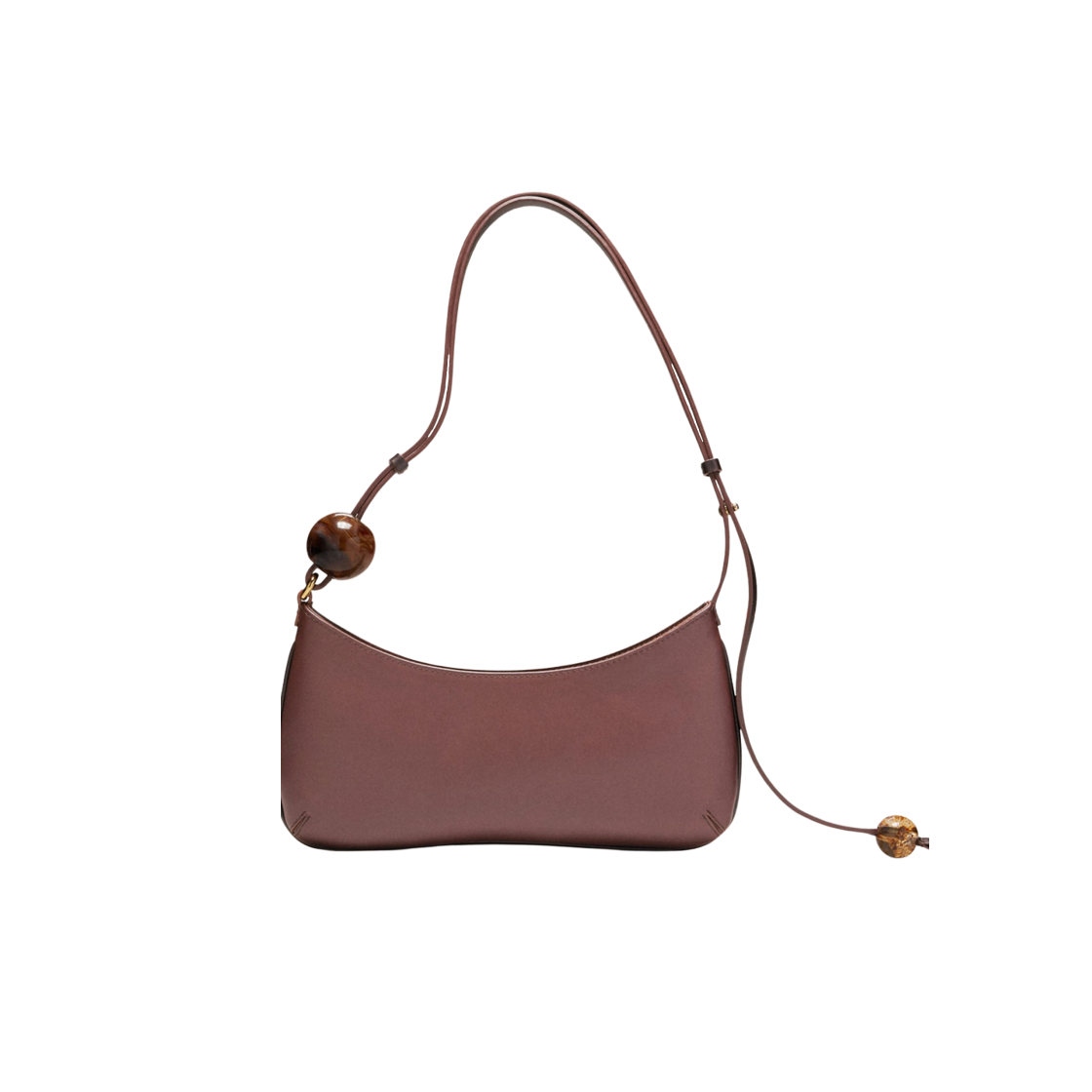 Jacquemus Le Bisou Perle Beaded Shoulder Bag Medium Brown 상세 이미지 3