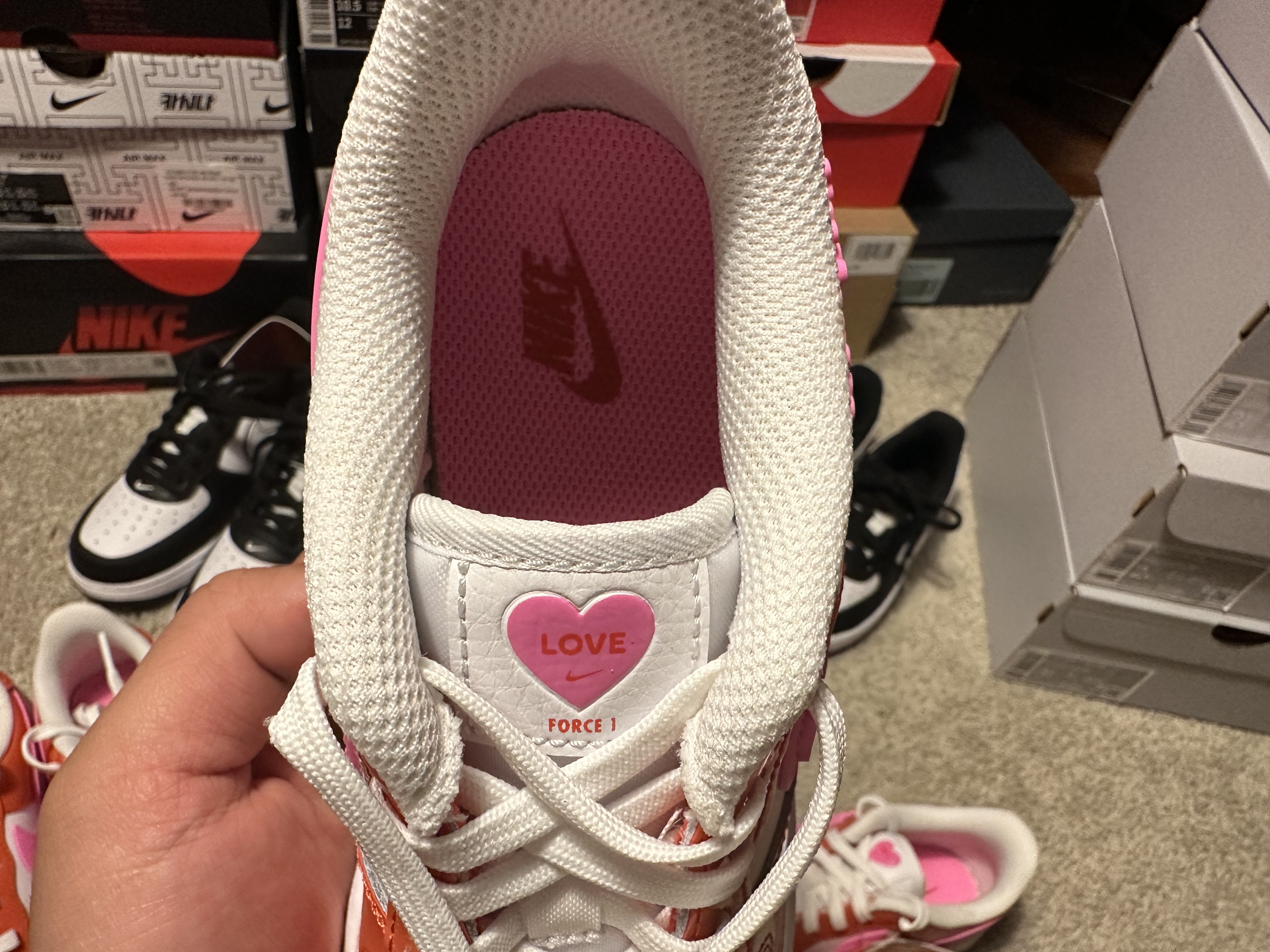 (GS) Nike Air Force 1 Low '07 LV8 Picante Red Pink Spell, (PS) Nike Air Force 1 Low '07 LV8 Picante Red Pink Spell 착용 스타일 - 5