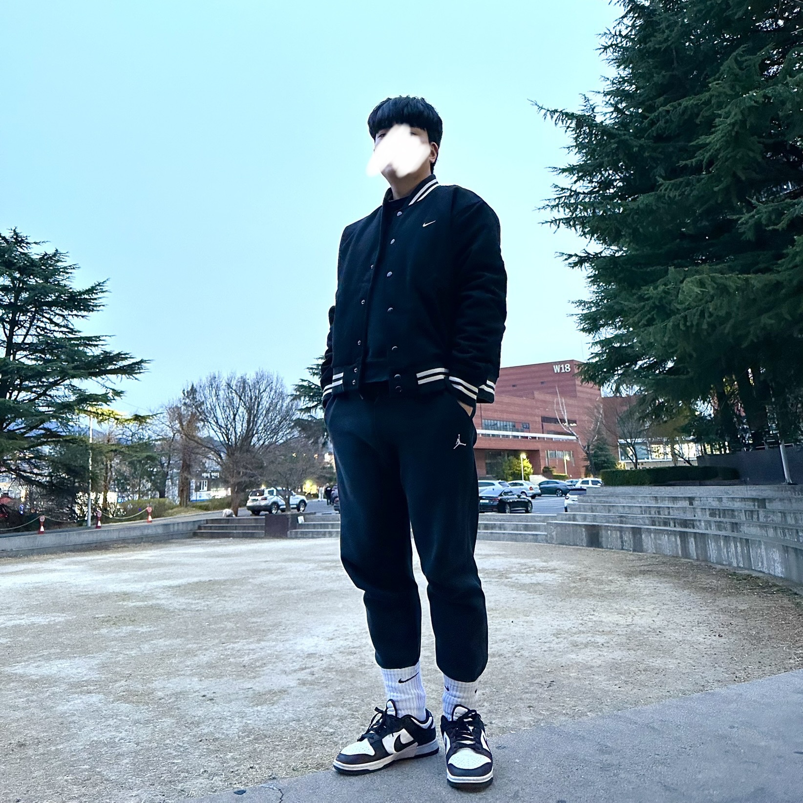 Nike NSW Authentics Varsity Jacket Black - Asia 착용 스타일