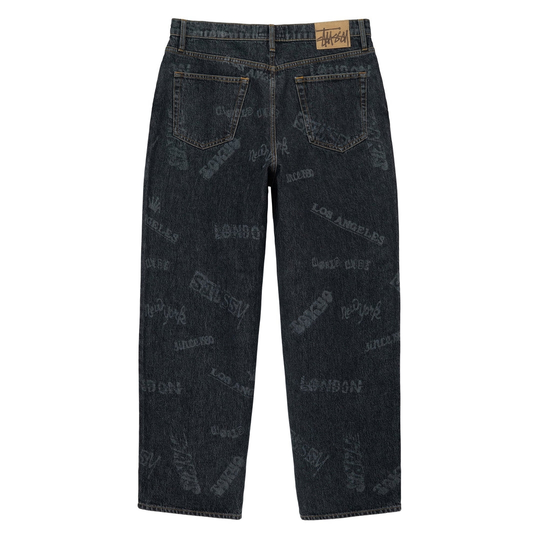 Stussy Worldwide Big OL' Jeans Black 착용 스타일