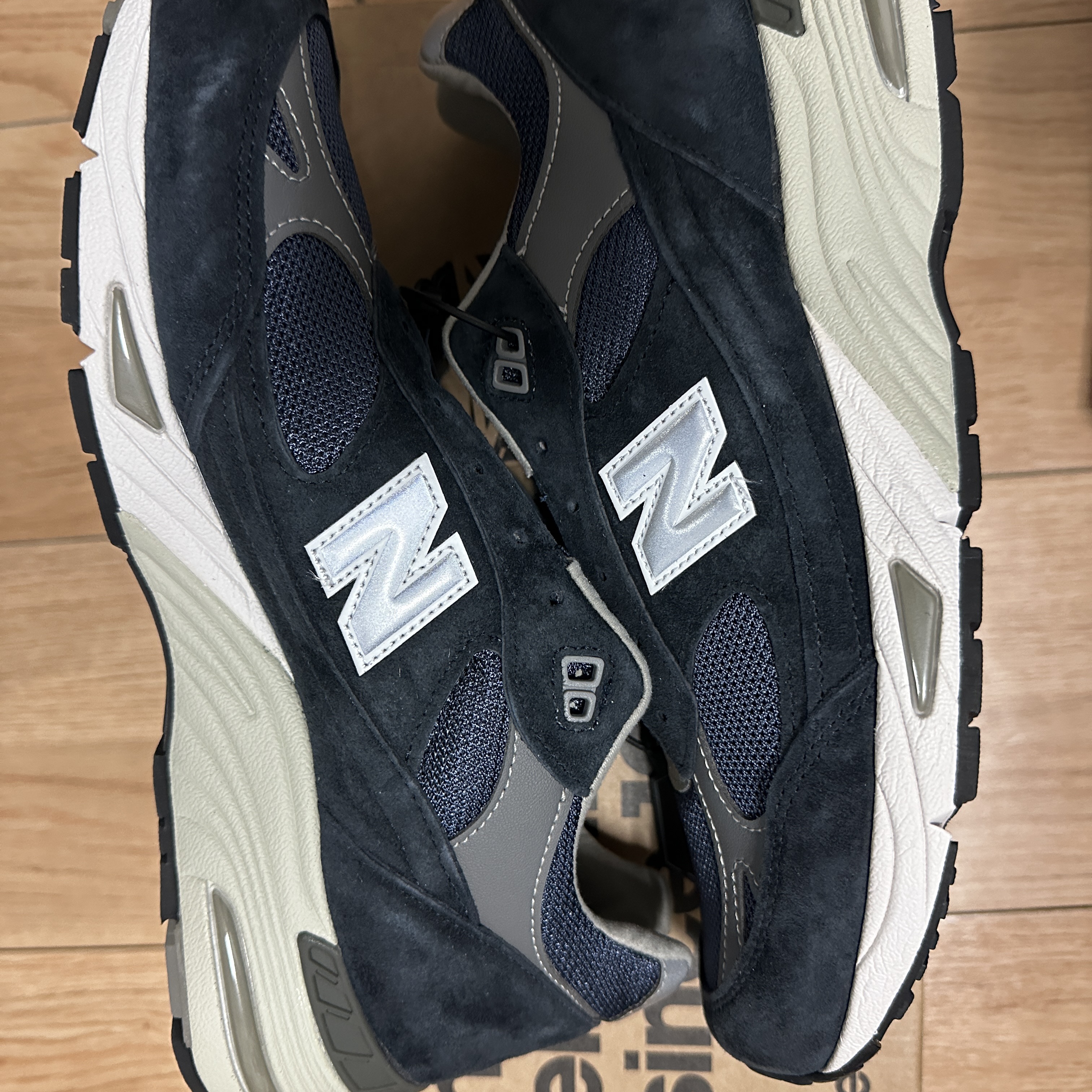 New Balance 991 Made in UK Navy 착용 스타일 - 1