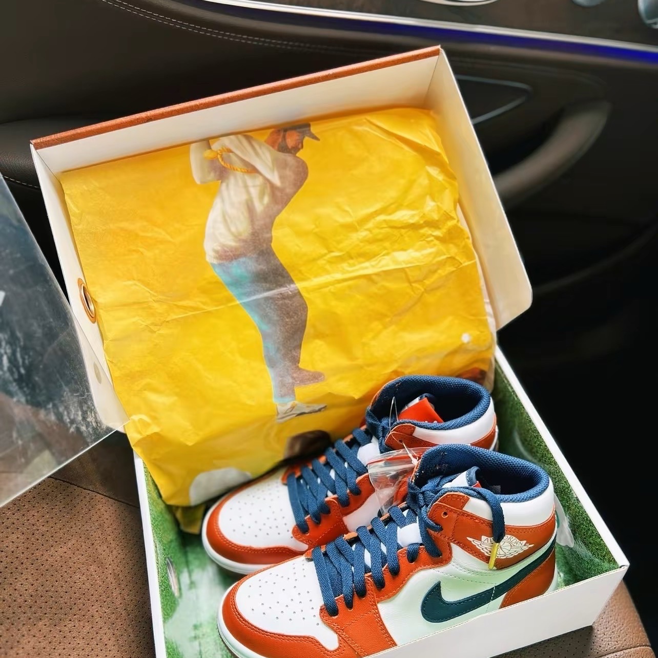 Jordan 1 x Eastside Golf High Golf Burnt Sunrise White 착용 스타일 - 1