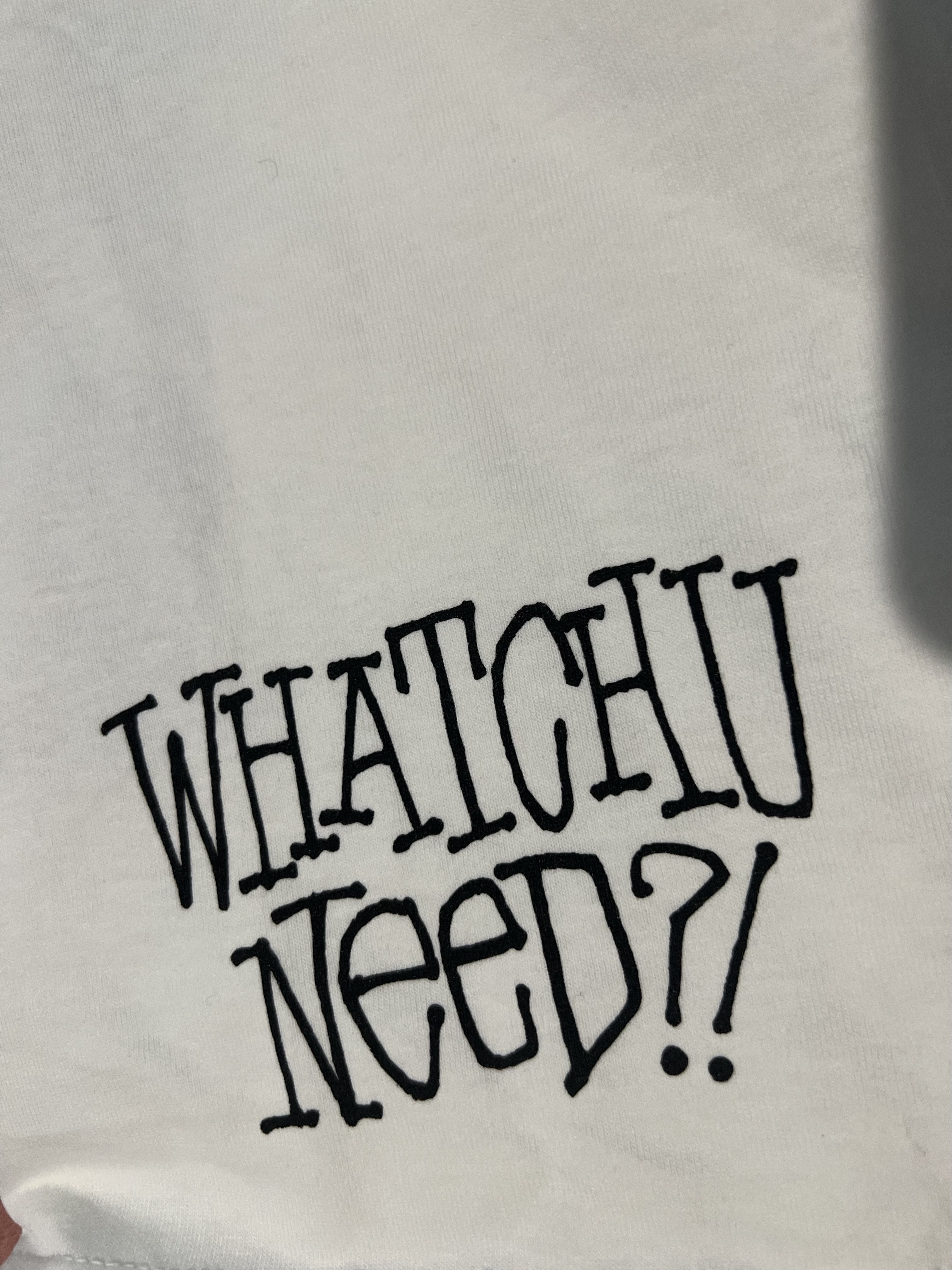 Stussy Whatchu Need T-Shirt White 착용 스타일 - 3