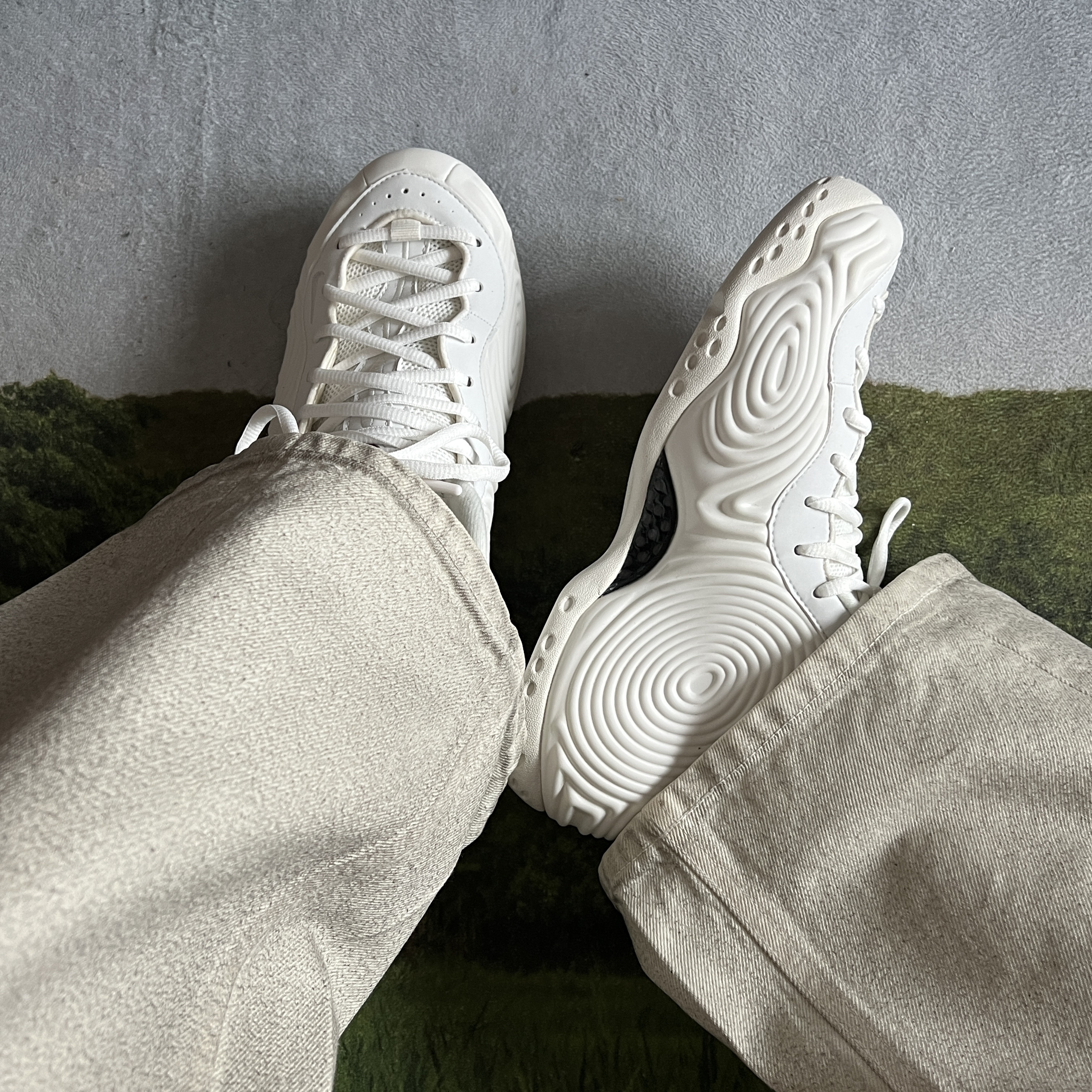 Nike x Comme des Garcons Homme Plus Air Foamposite One White 착용 스타일