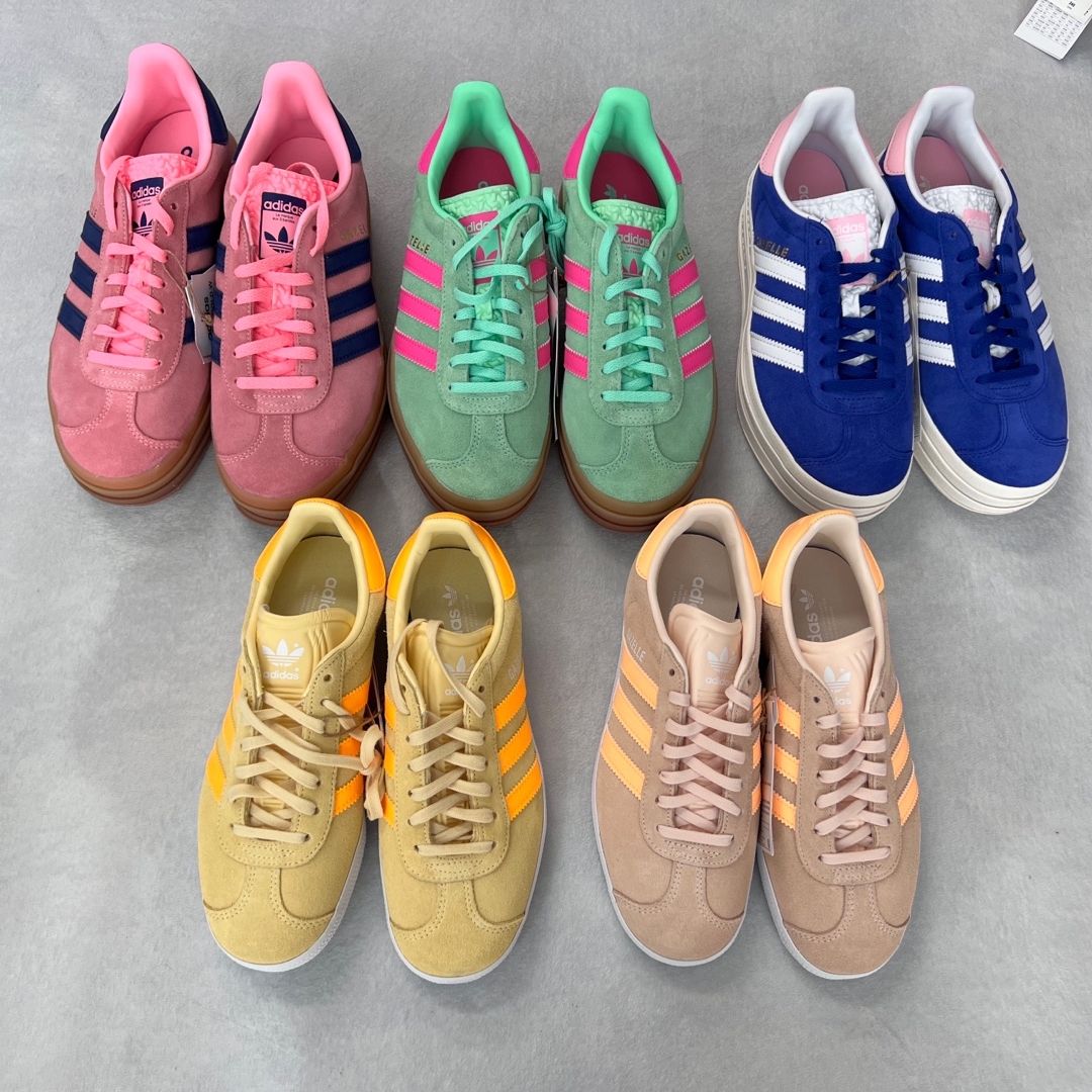 (W) Adidas Gazelle Bliss Orange Acid Orange, (W) Adidas Gazelle Almost Yellow Solar Gold 착용 스타일