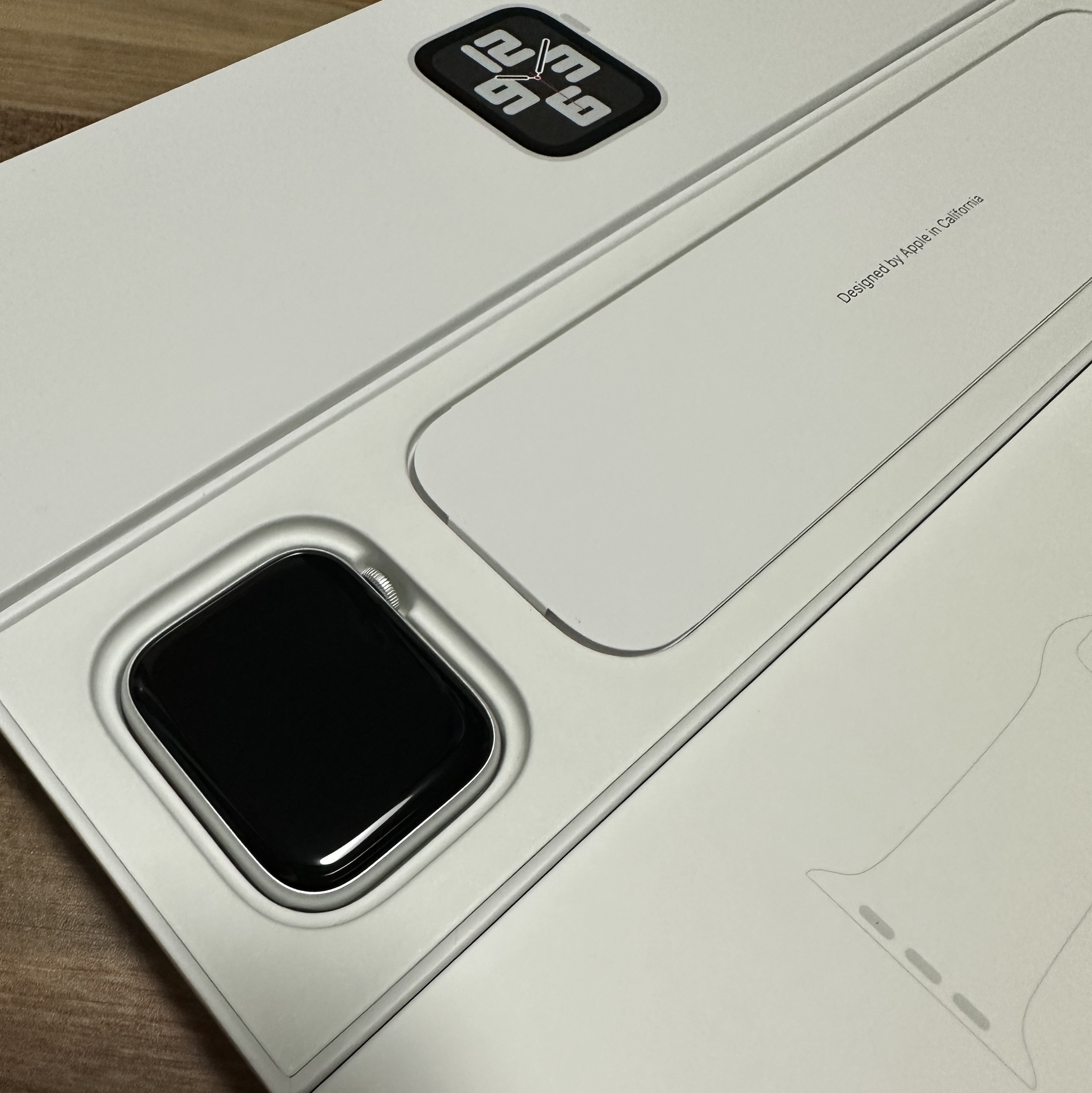 Apple Watch SE 44mm GPS Silver Aluminum Case with Sport Band White (Korean Ver.) 착용 스타일