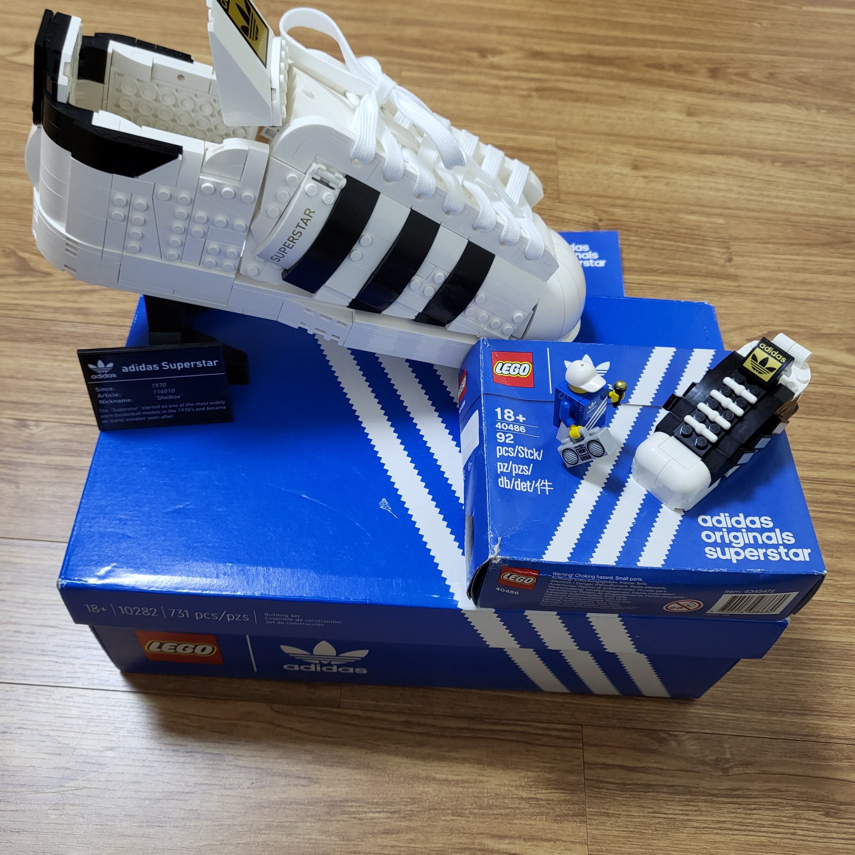 Lego Adidas Originals Superstar, Lego Adidas Originals Superstar Black White 착용 스타일 - 2