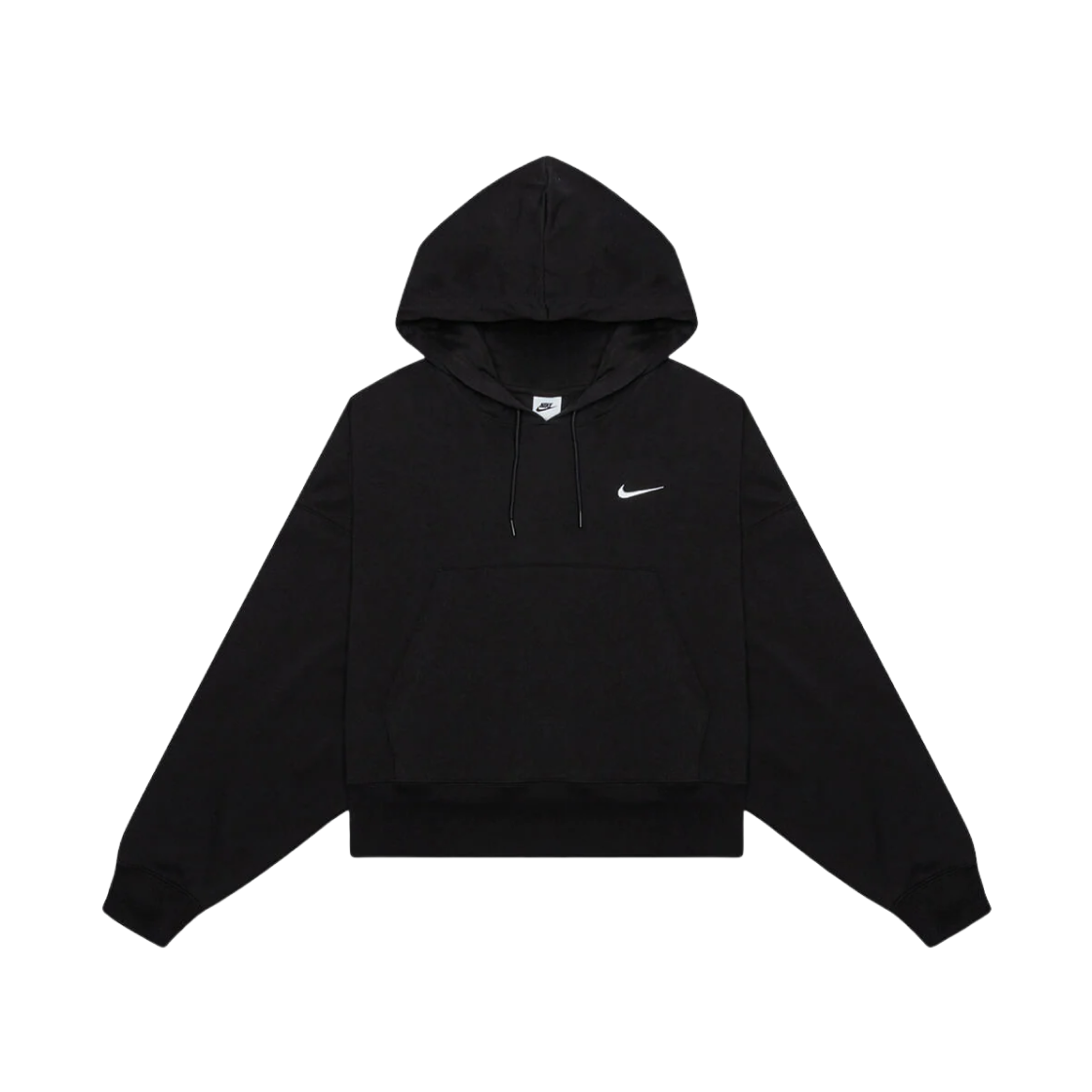 (W) Nike NSW Oversized Jersey Pullover Hoodie Black - Asia 상세 이미지 1