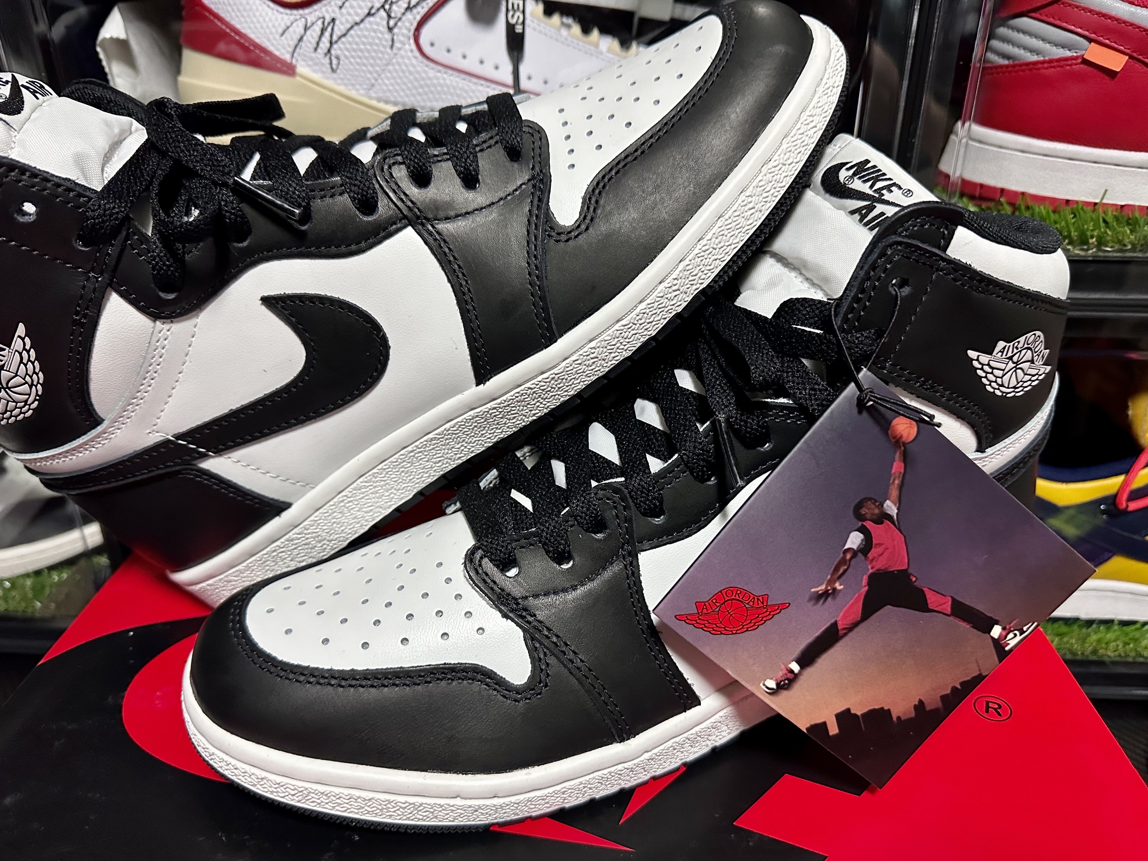 Jordan 1 High 85 Black White, Jordan 1 x Travis Scott x Fragment Retro Low OG SP Military Blue 착용 스타일 - 2