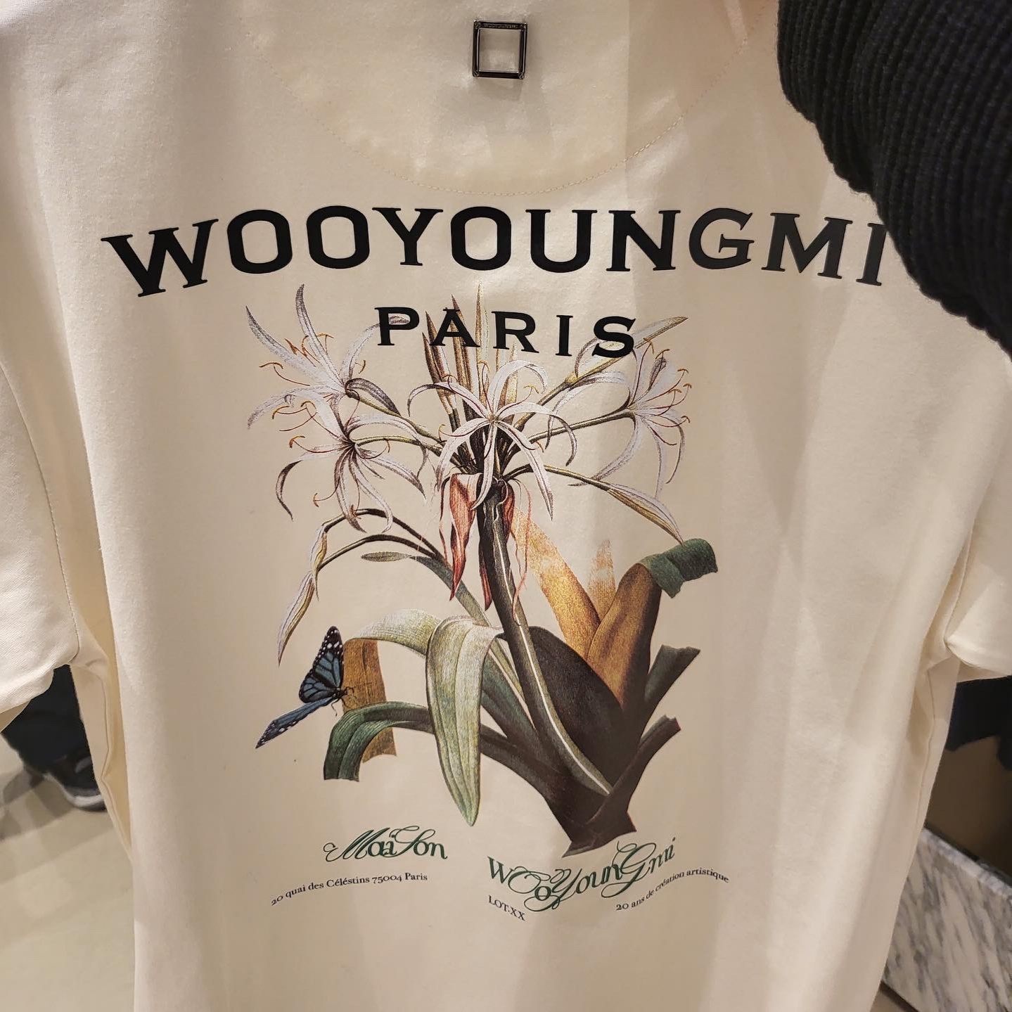 Wooyoungmi Flower Print Sweatshirt Black - 23SS, Jordan 3 Retro OG Black Cement 2018 착용 스타일 - 5