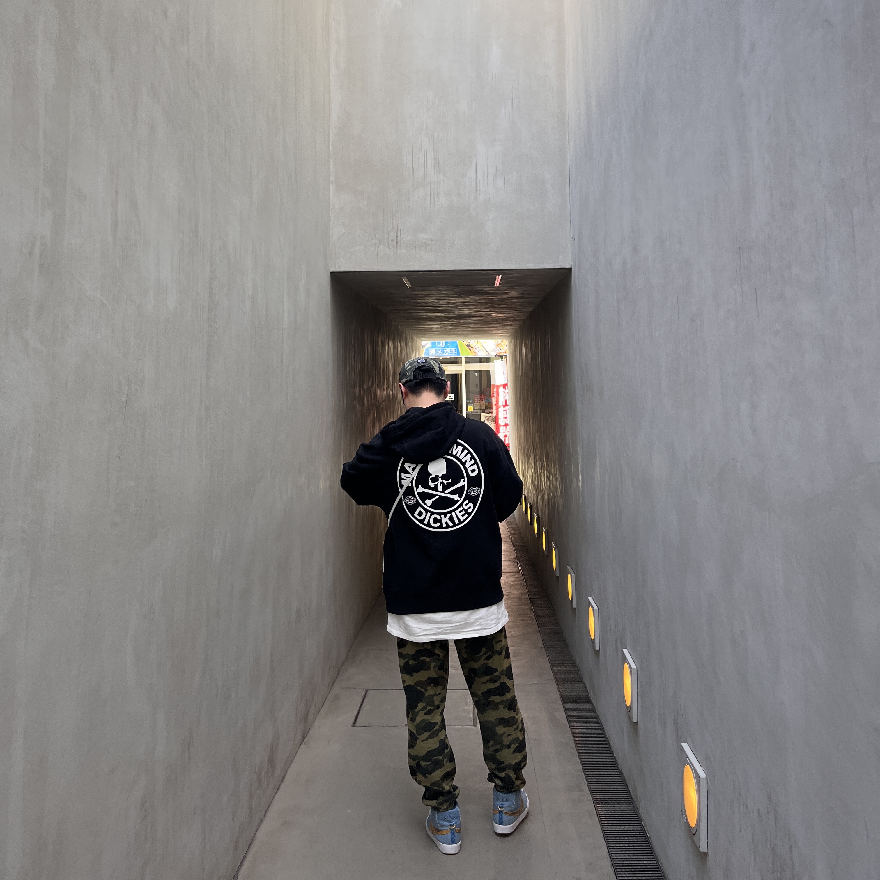 Nike x Supreme SB Zoom Blazer Mid QS 2 Industrial Blue, Supreme Military Camp Cap Olive Camo - 23SS 착용 스타일 - 2