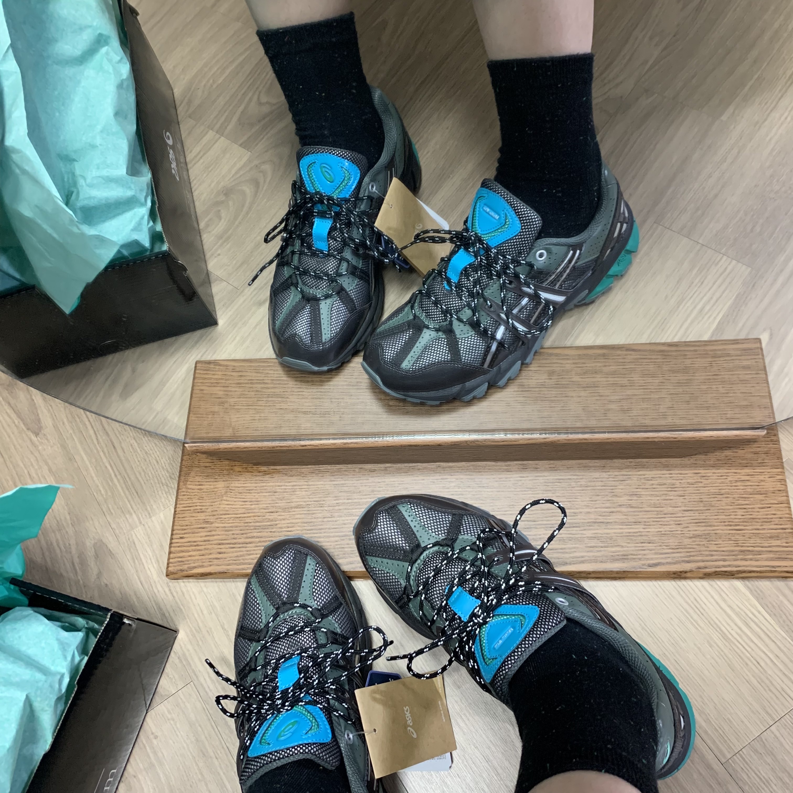 (W) Asics x Matin Kim Gel-Sonoma 15-50 Black Pure Silver 착용 스타일 - 2